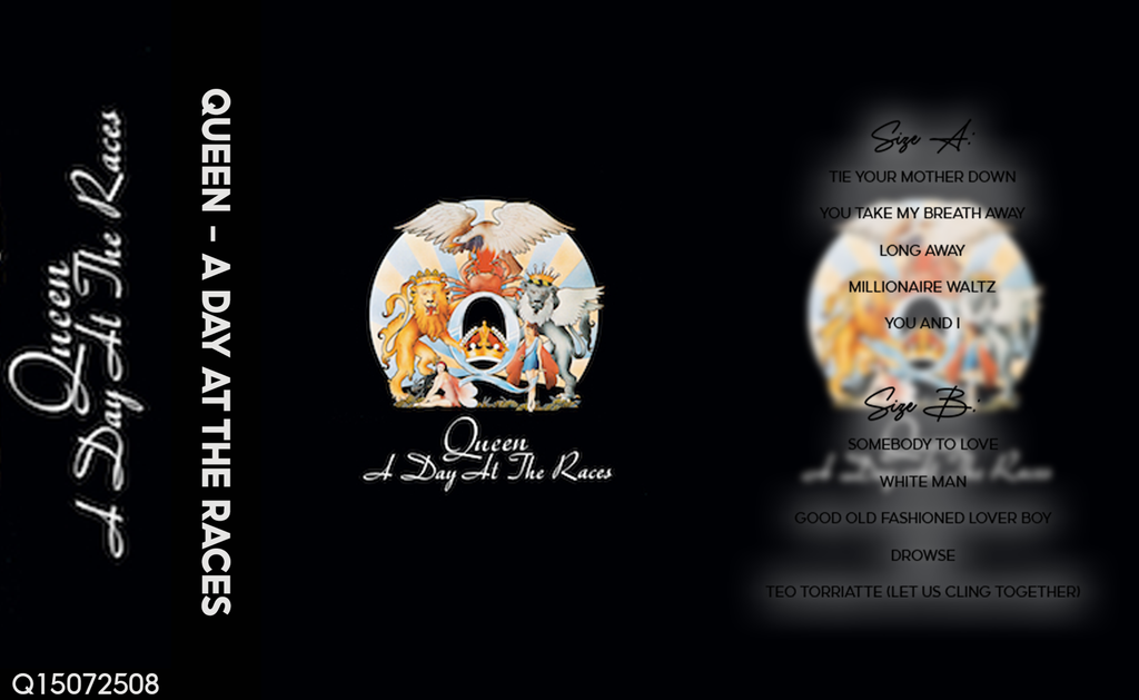 Queen – A Day at the Races Fanmade Analog Cassette Tape | Classic Rock Album Collectible | 70s Rock & Pop | Retro Music Gift
