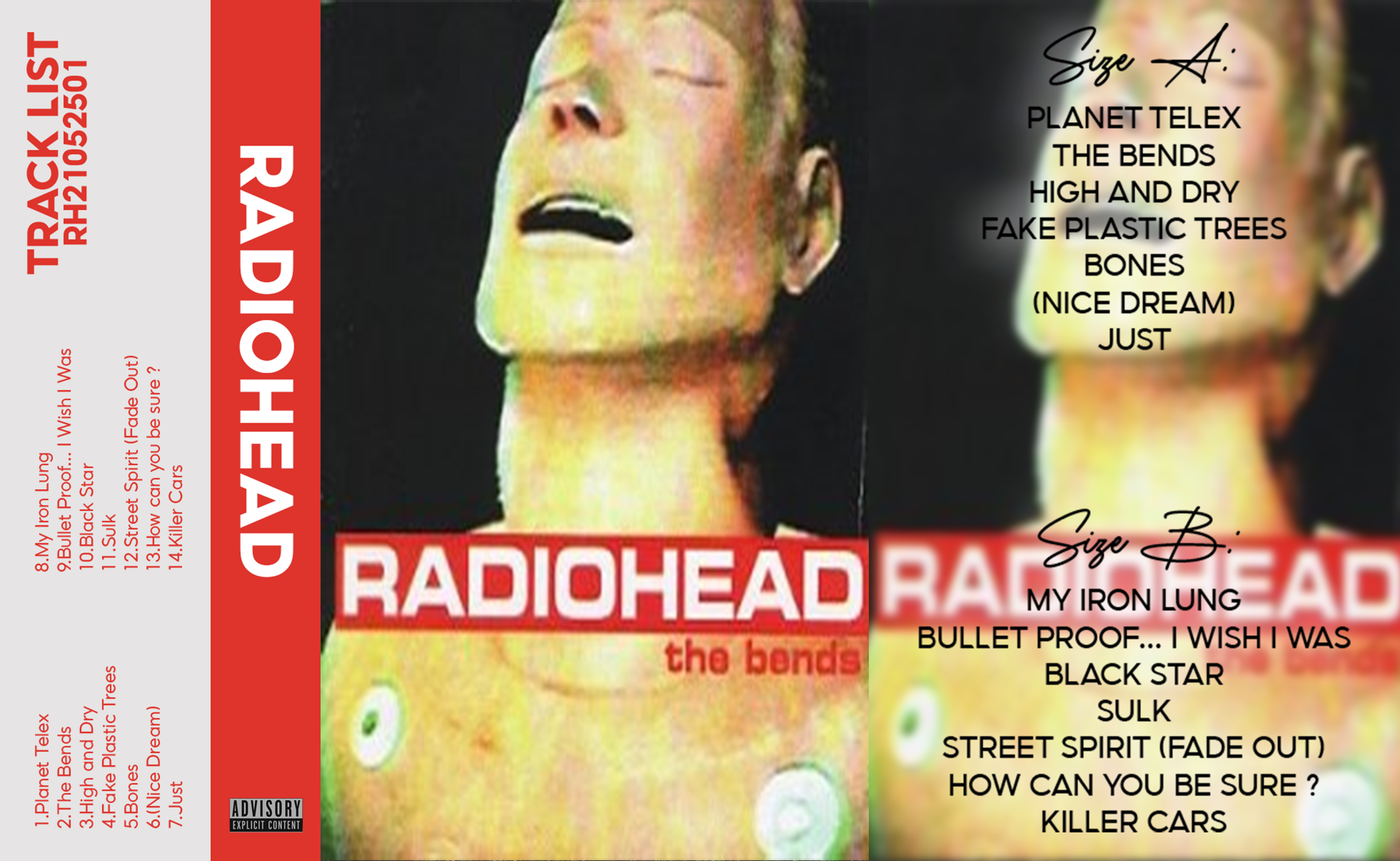 Radiohead – The Bends Fanmade Analog Cassette Tape | 90s Alternative Rock Vintage Collectible