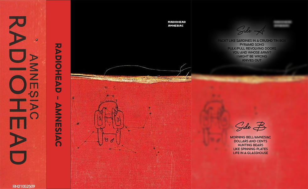 Radiohead – Amnesiac (Alternate Cover) Fanmade Analog Cassette Tape | Experimental Alternative Rock Vintage Collectible