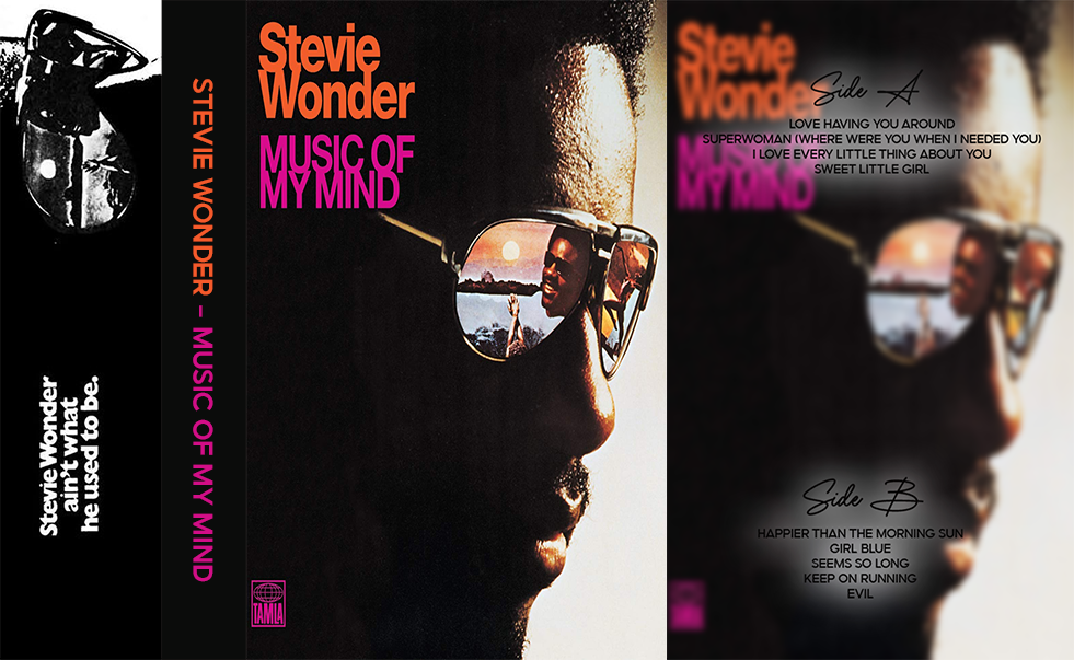 Stevie Wonder – Music of My Mind Fanmade Analog Cassette Tape | Classic Soul Funk R&B Vintage Collectible
