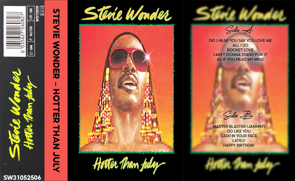 Stevie Wonder – Hotter Than July Fanmade Analog Cassette Tape | Classic Soul R&B Reggae Vintage Collectible 🎧