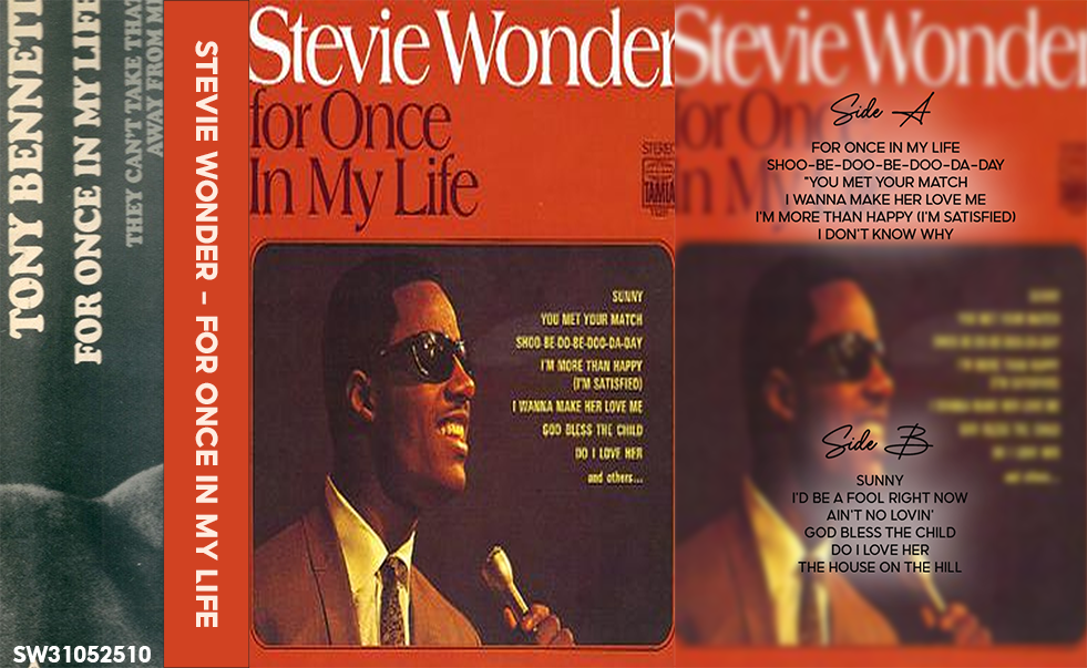 Stevie Wonder – For Once in My Life Fanmade Analog Cassette Tape | Classic Soul Motown R&B Vintage Collectible
