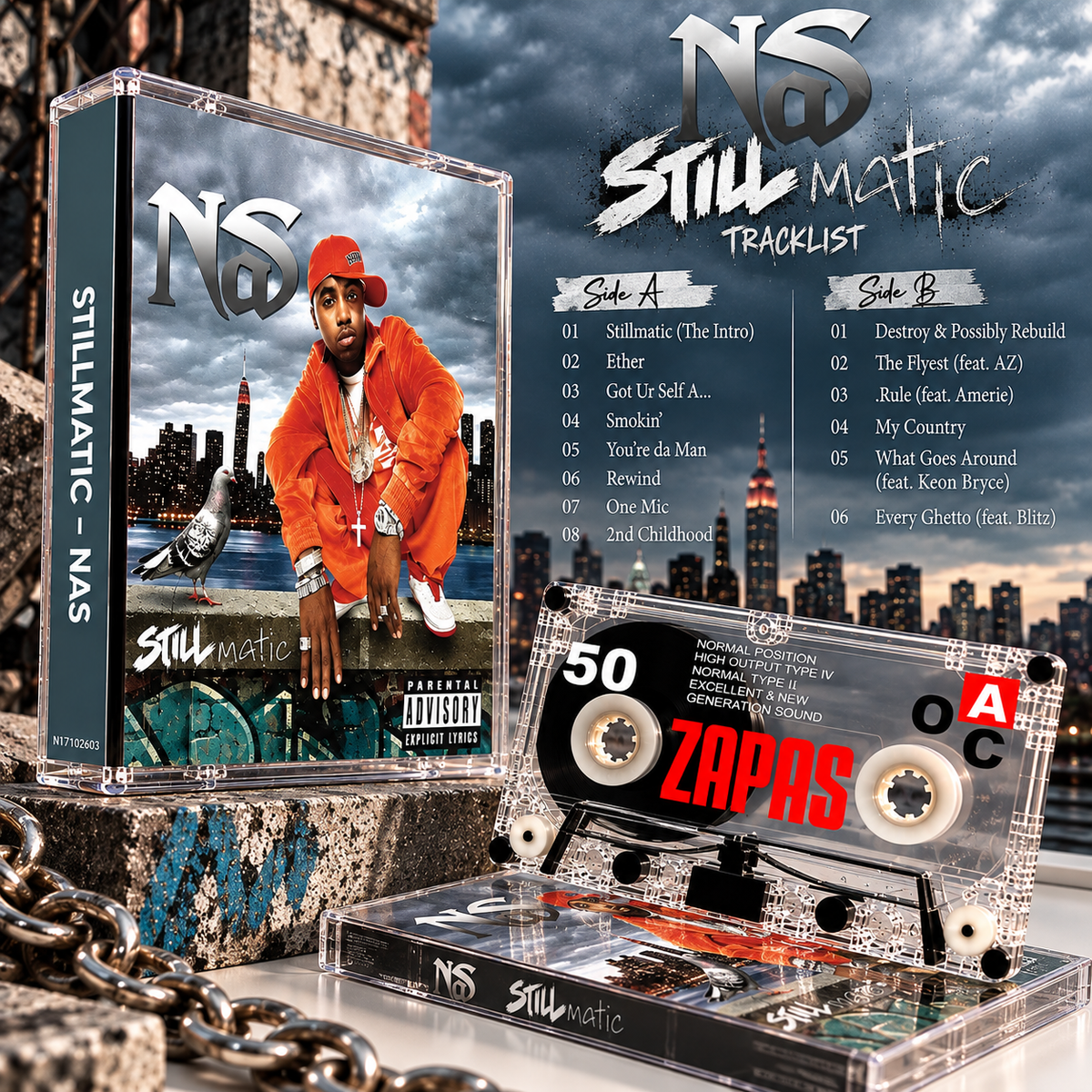Nas Vintage Cassette Tape Collection | Illmatic, It Was Written, Stillmatic, God's Son & King's Disease