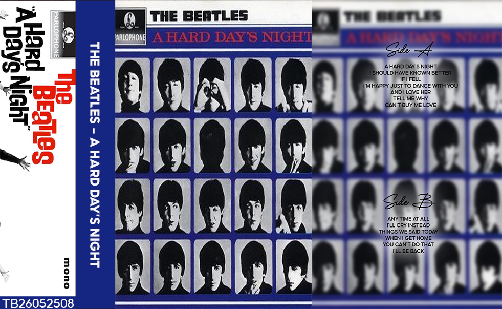 The Beatles – A Hard Day’s Night Fanmade Analog Cassette Tape 📼 | Classic Rock Pop 60s Vintage Collectible