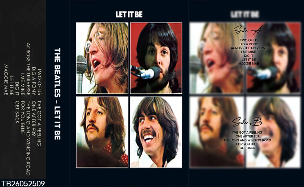 The Beatles – Let It Be Fanmade Analog Cassette Tape| Classic Rock Pop 70s Vintage Collectible
