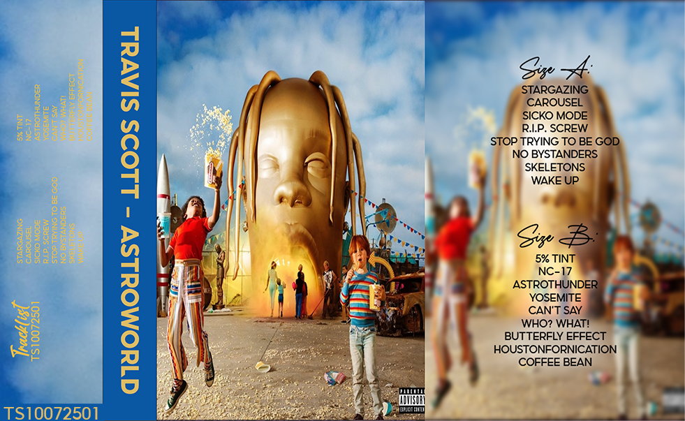 Travis Scott – Astroworld Fanmade Cassette Tape | 2018 Hip Hop Trap Album | Analog Music Collectible