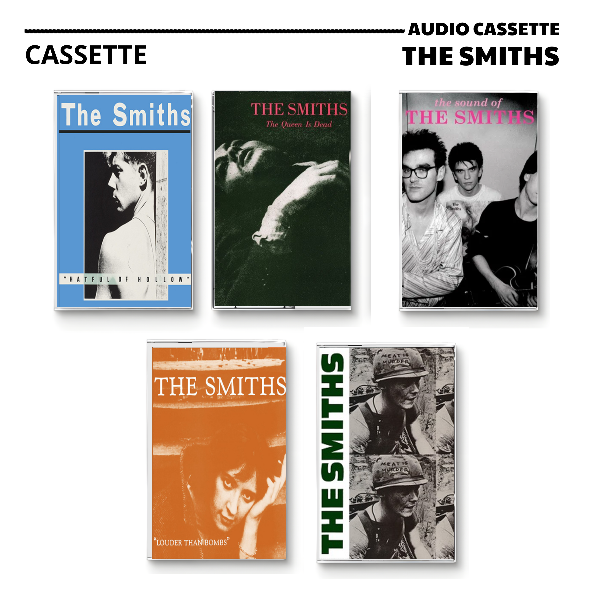The Smiths Vintage Cassette Tapes | Jangle Pop & Indie Rock Essential Set