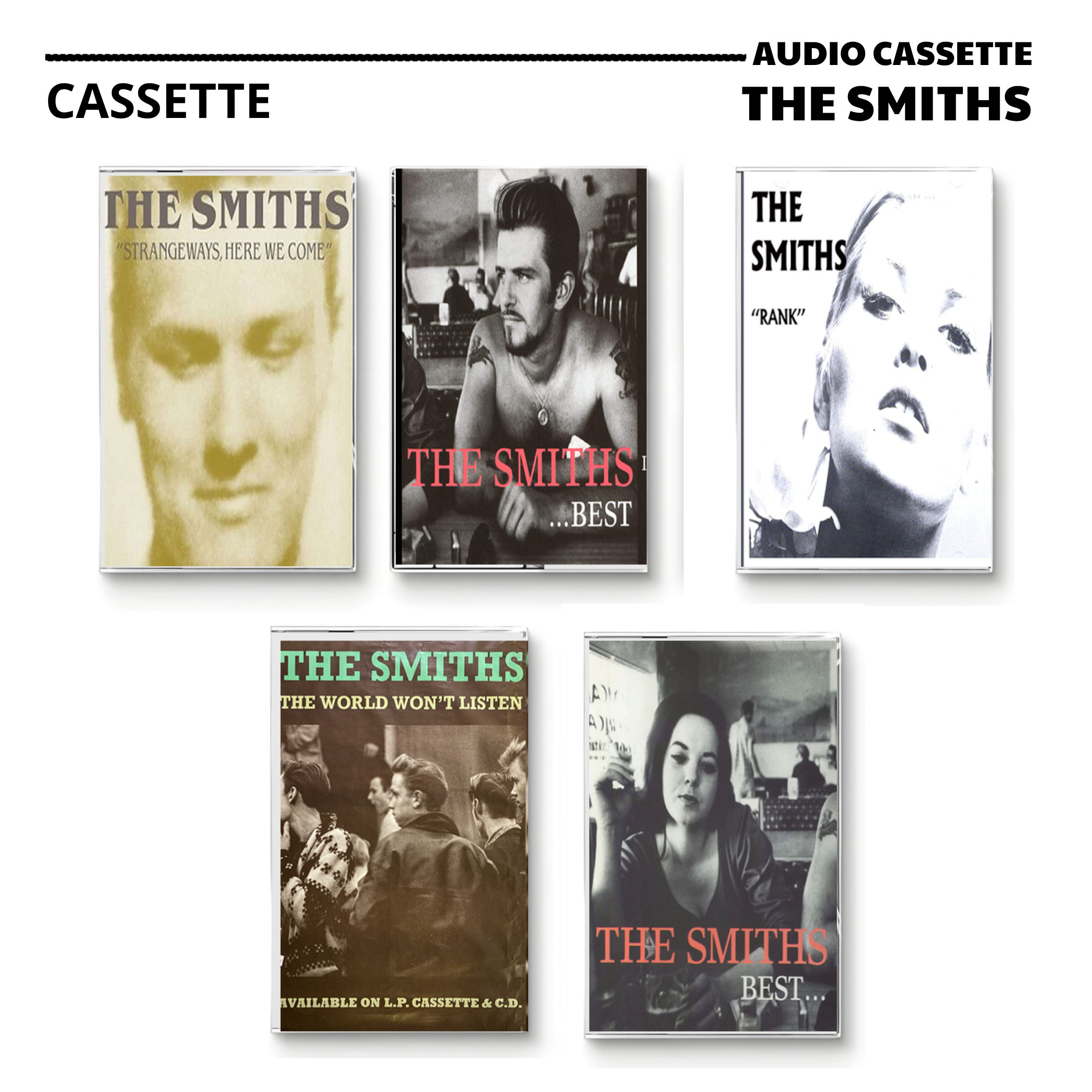 The Smiths Vintage Cassette Tapes | The World Won't Listen & Live Rank Set