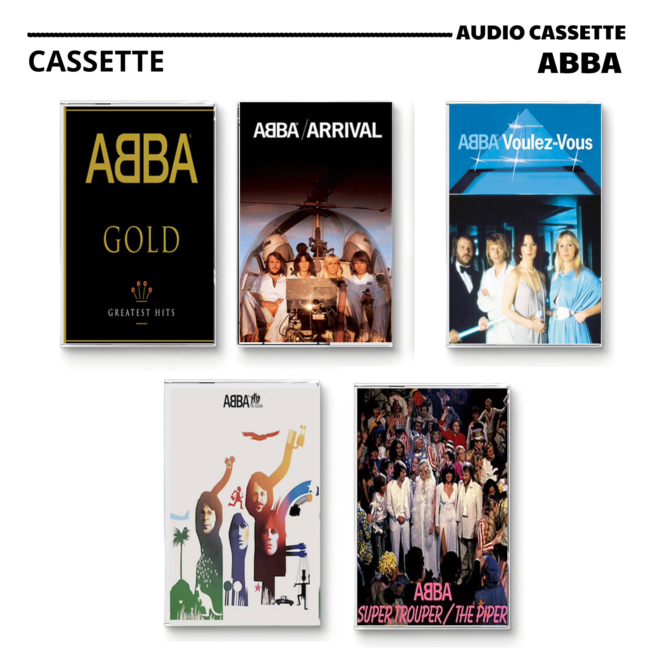 ABBA Vintage Cassette Tapes | Greatest Hits & Classic Disco Set