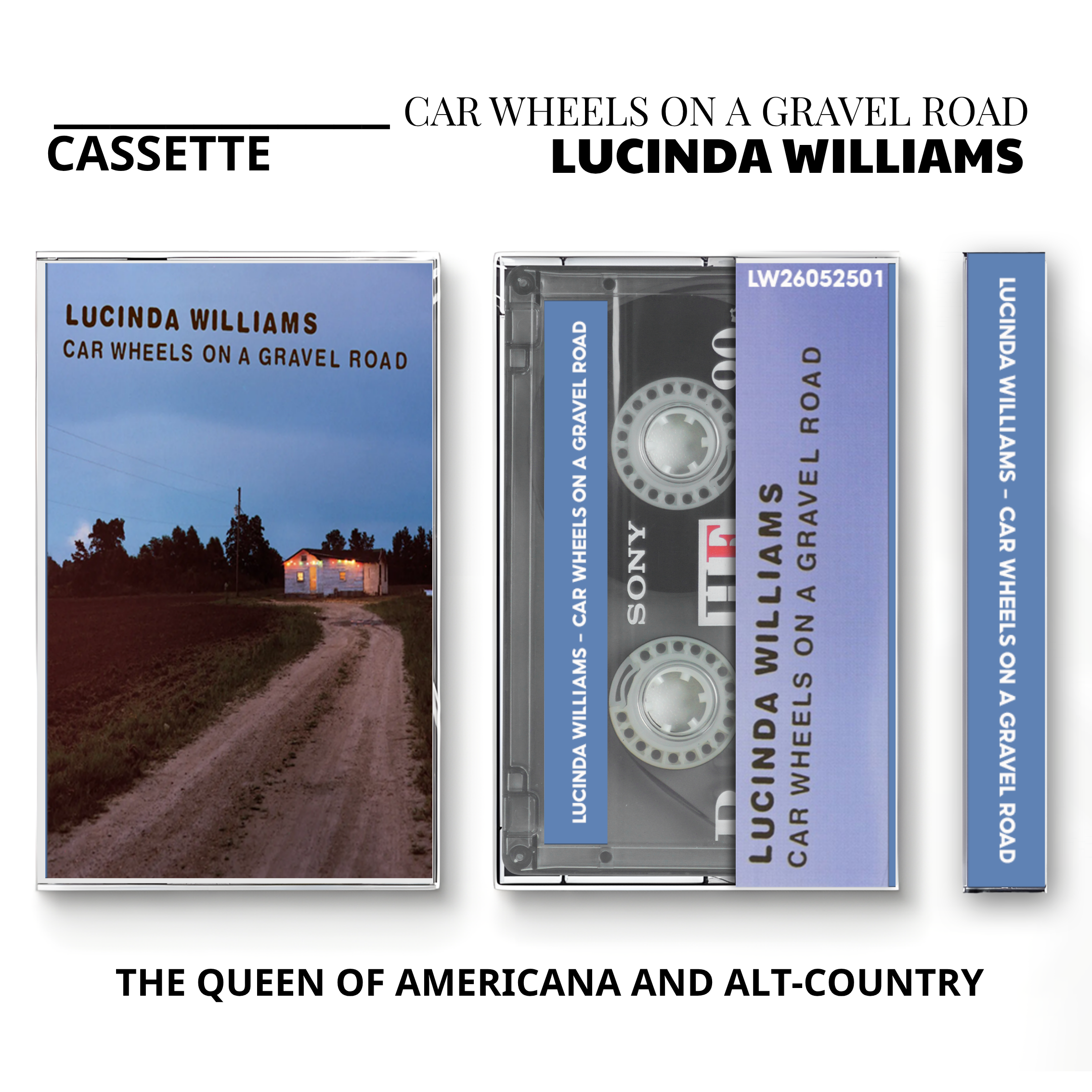 Lucinda Williams Vintage Cassette Tapes | Car Wheels & Americana Classic Set