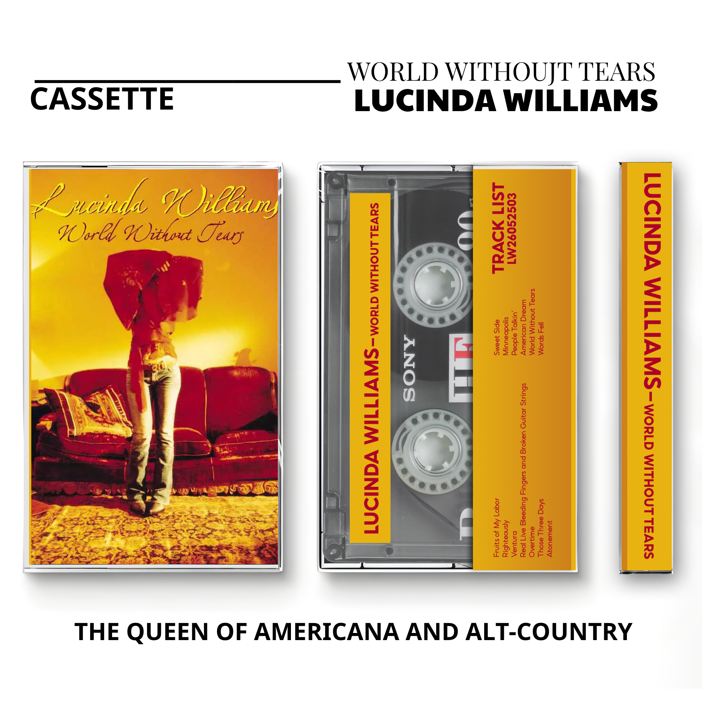 Lucinda Williams Vintage Cassette Tapes | Car Wheels & Americana Classic Set