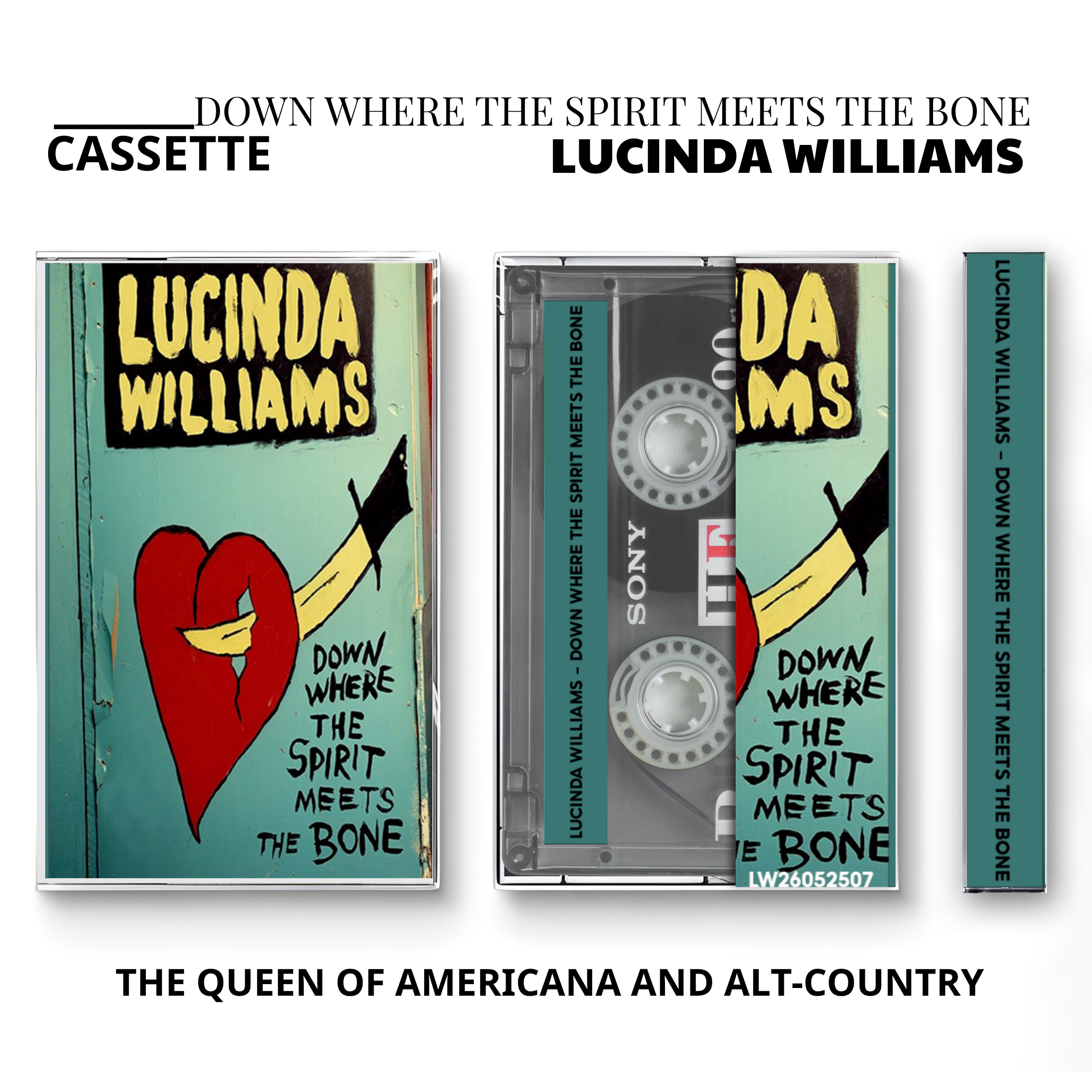 Lucinda Williams Vintage Cassette Tapes | Blessed & Little Honey Set