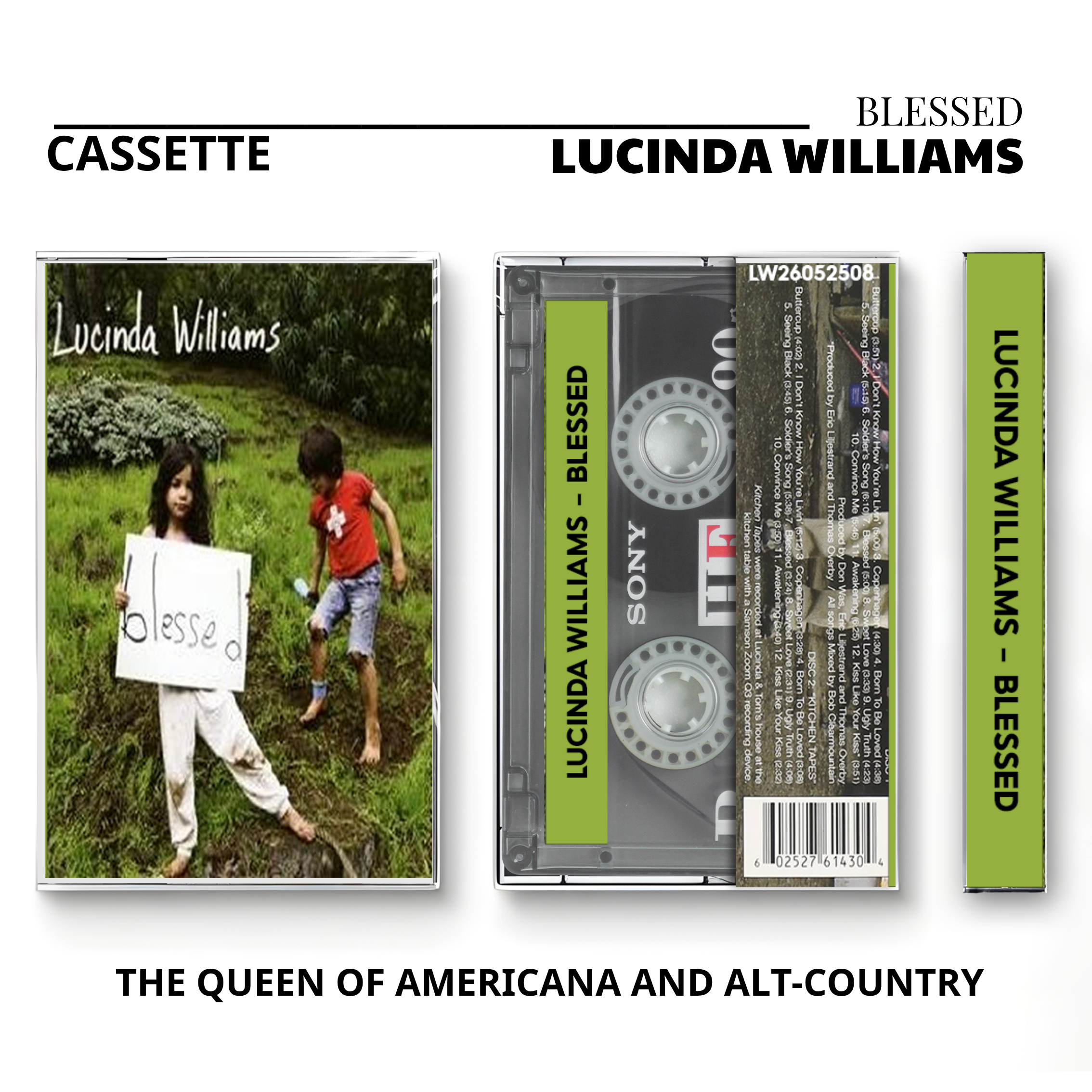 Lucinda Williams Vintage Cassette Tapes | Blessed & Little Honey Set