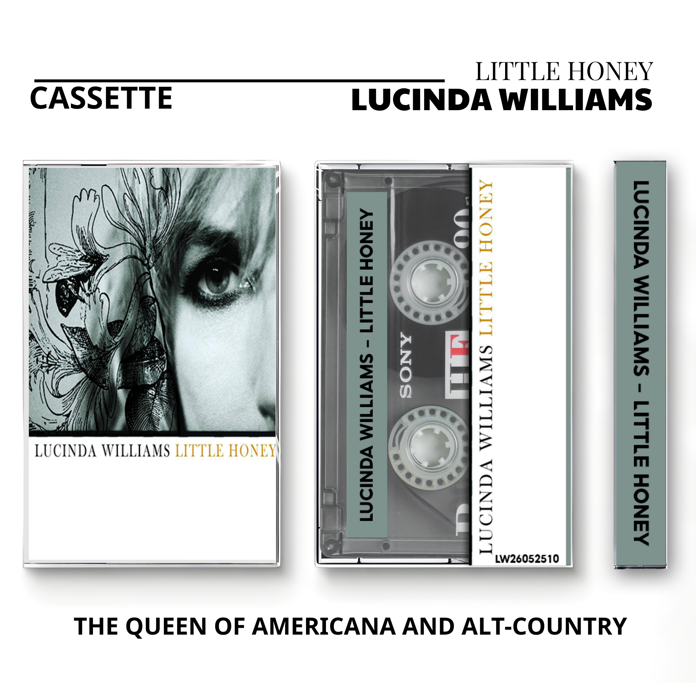Lucinda Williams Vintage Cassette Tapes | Blessed & Little Honey Set