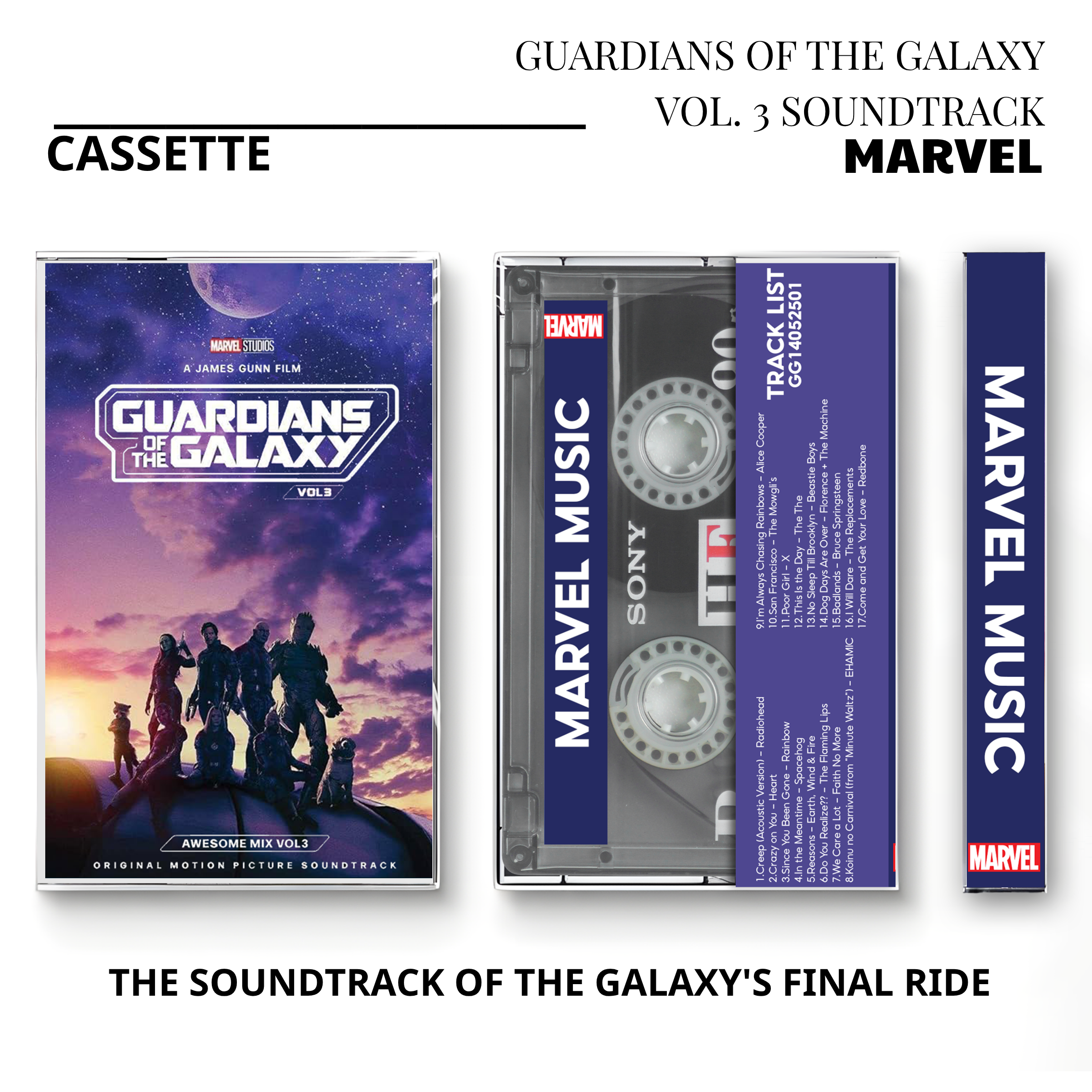 Guardians of the Galaxy Vintage Cassette Tapes | Marvel Awesome Mix Soundtrack Set