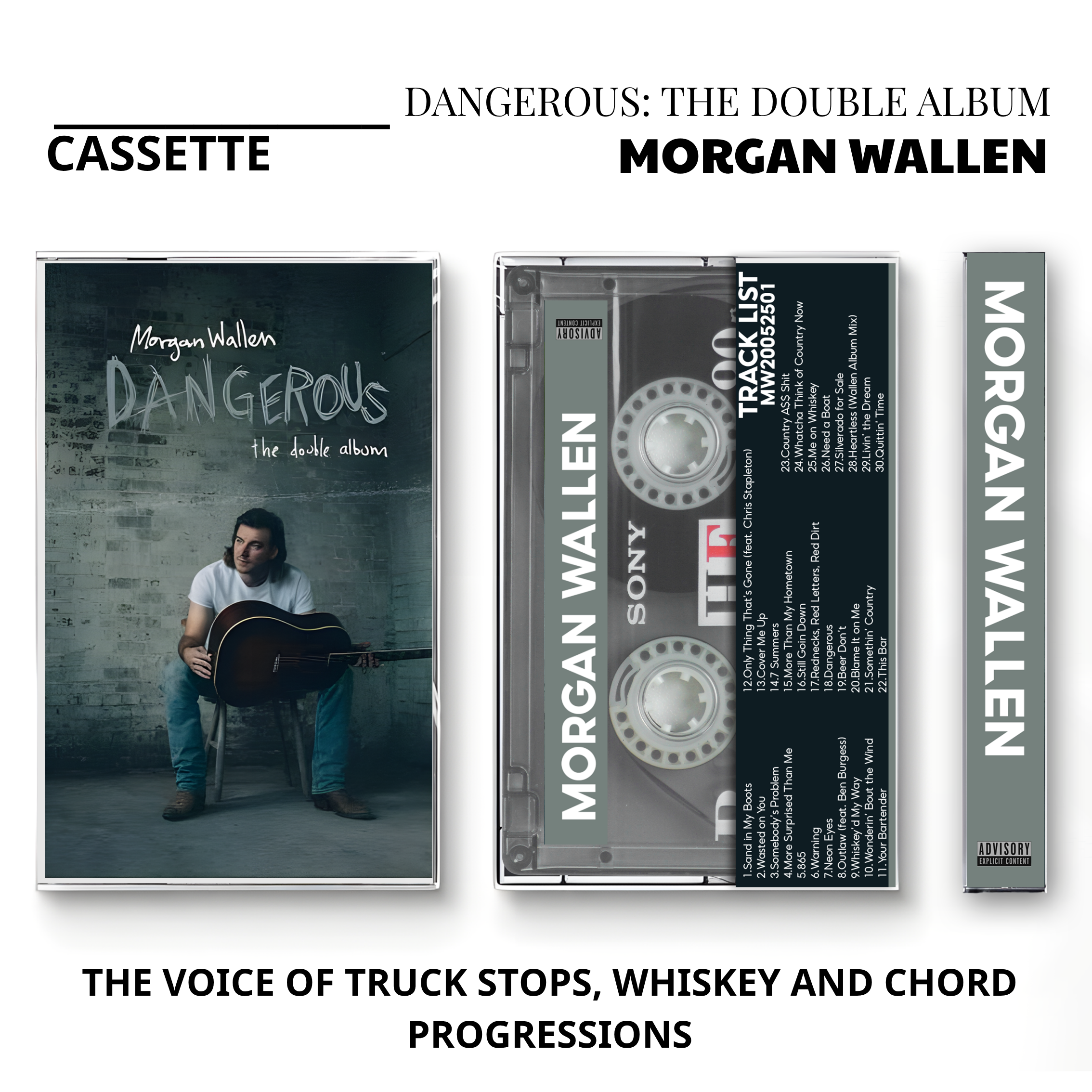 Morgan Wallen Vintage Cassette Tapes | Modern Country Hit Album Set