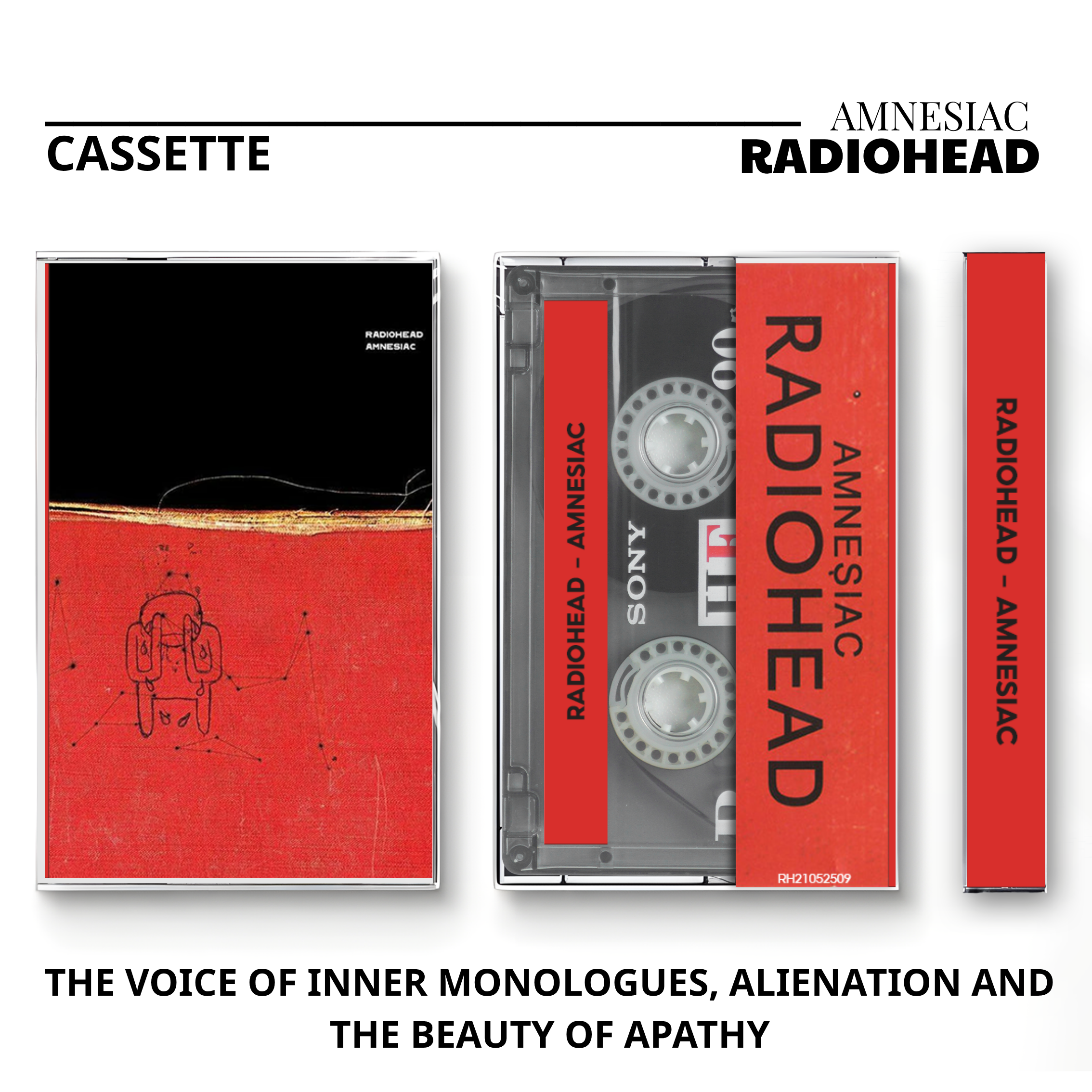Radiohead Alternative Rock Cassette | Pablo Honey, Amnesiac & Hail to the Thief