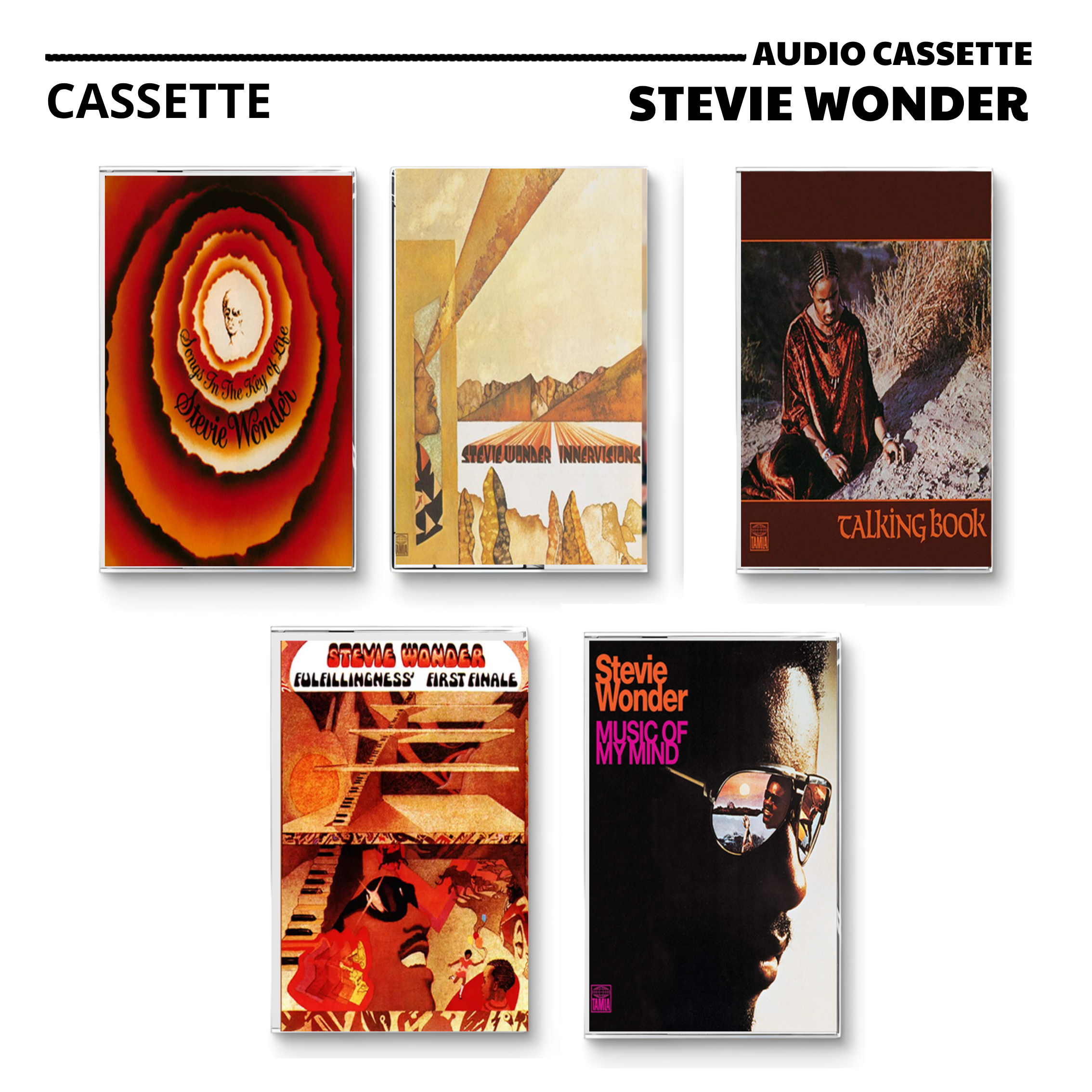 Stevie Wonder Vintage Cassette | Songs in the Key of Life, Innervisions & Talking Book