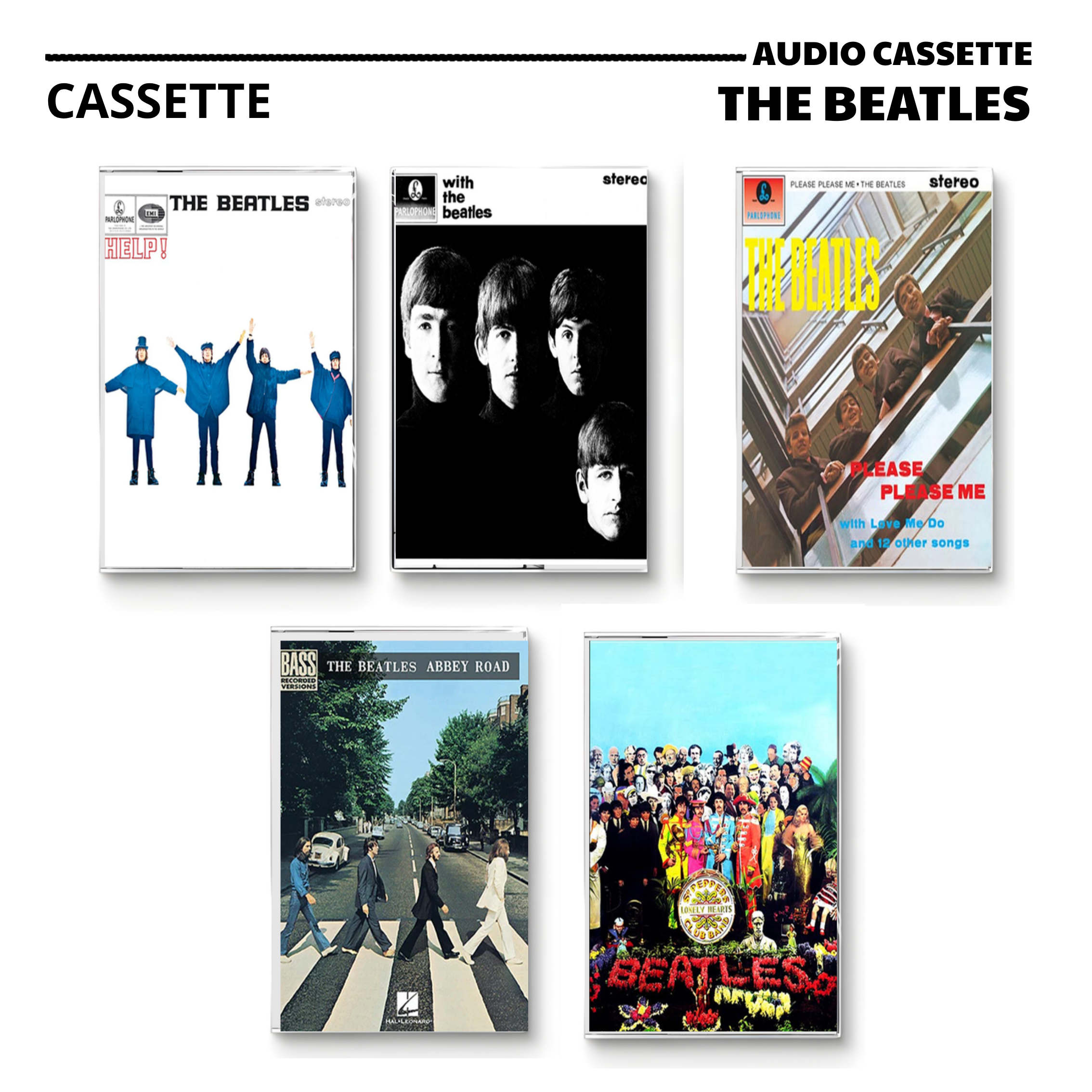 The Beatles Vintage Cassette | Abbey Road, Sgt. Pepper & Help! Collection