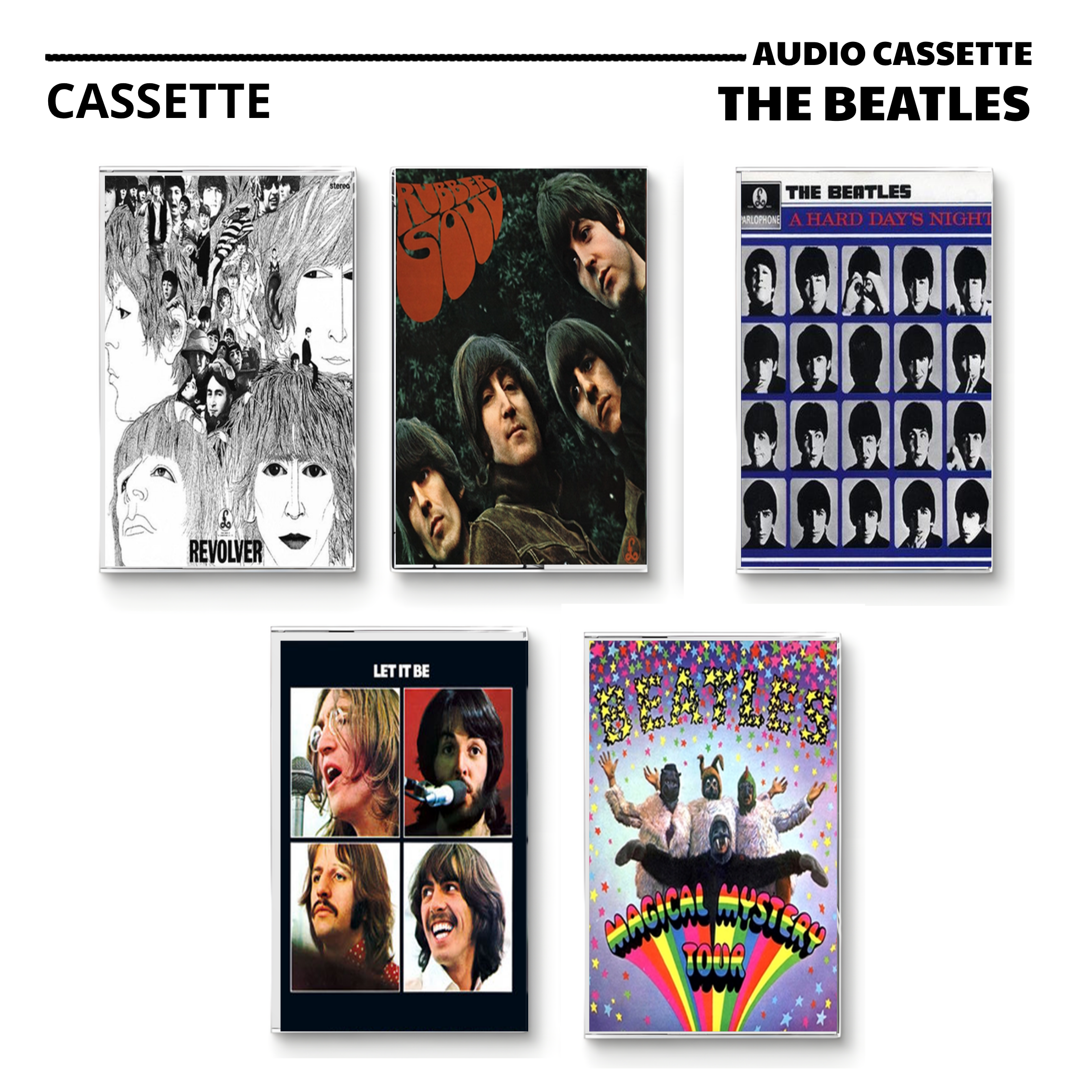 The Beatles Vintage Cassette | Revolver, Rubber Soul & Let It Be Collection