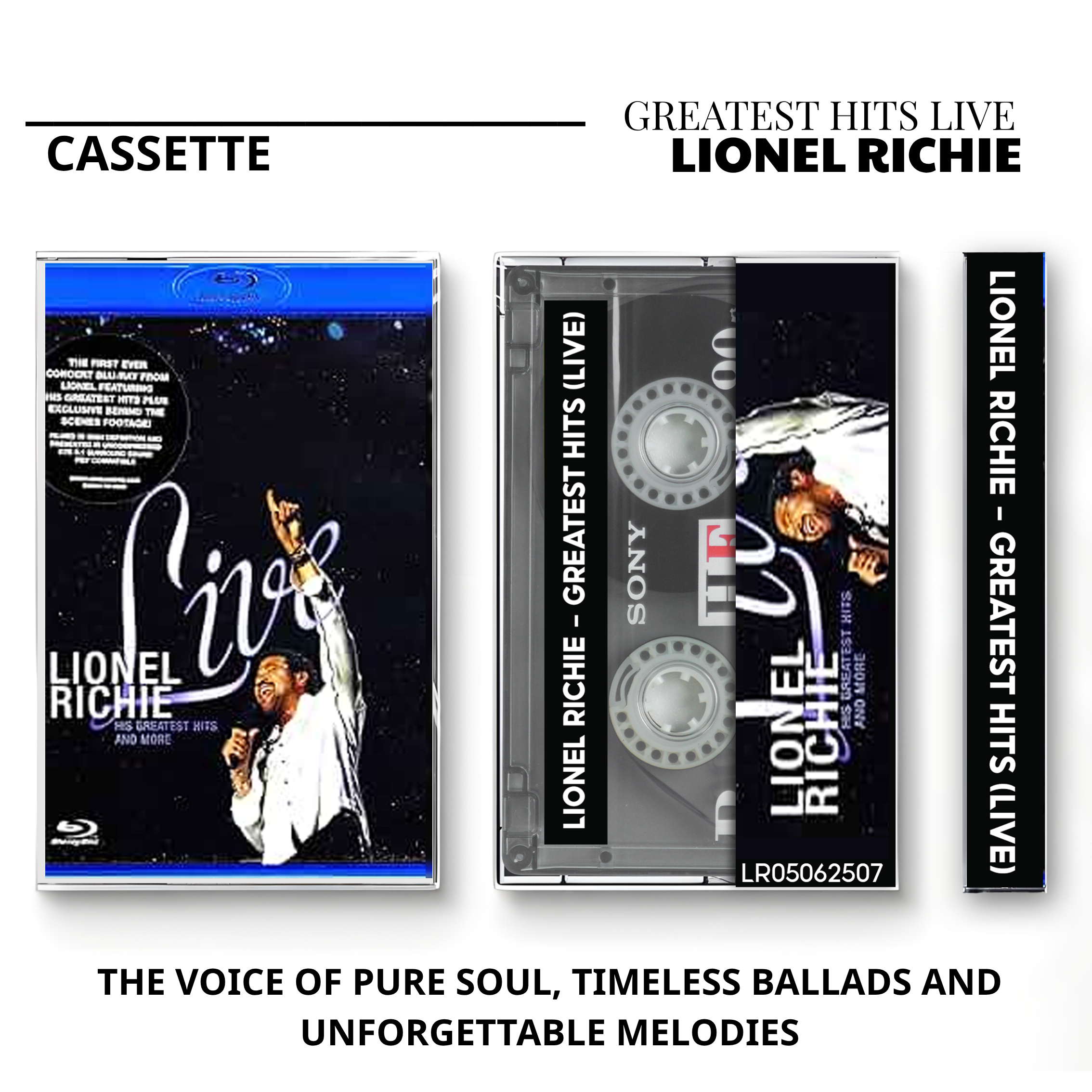 Lionel Richie Vintage Cassette | Tuskegee, Coming Home & Live Concert Set