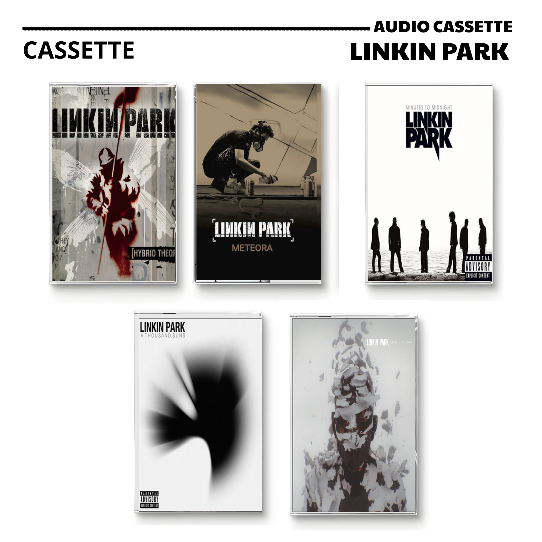 Linkin Park Vintage Cassette | Hybrid Theory, Meteora & Minutes to Midnight
