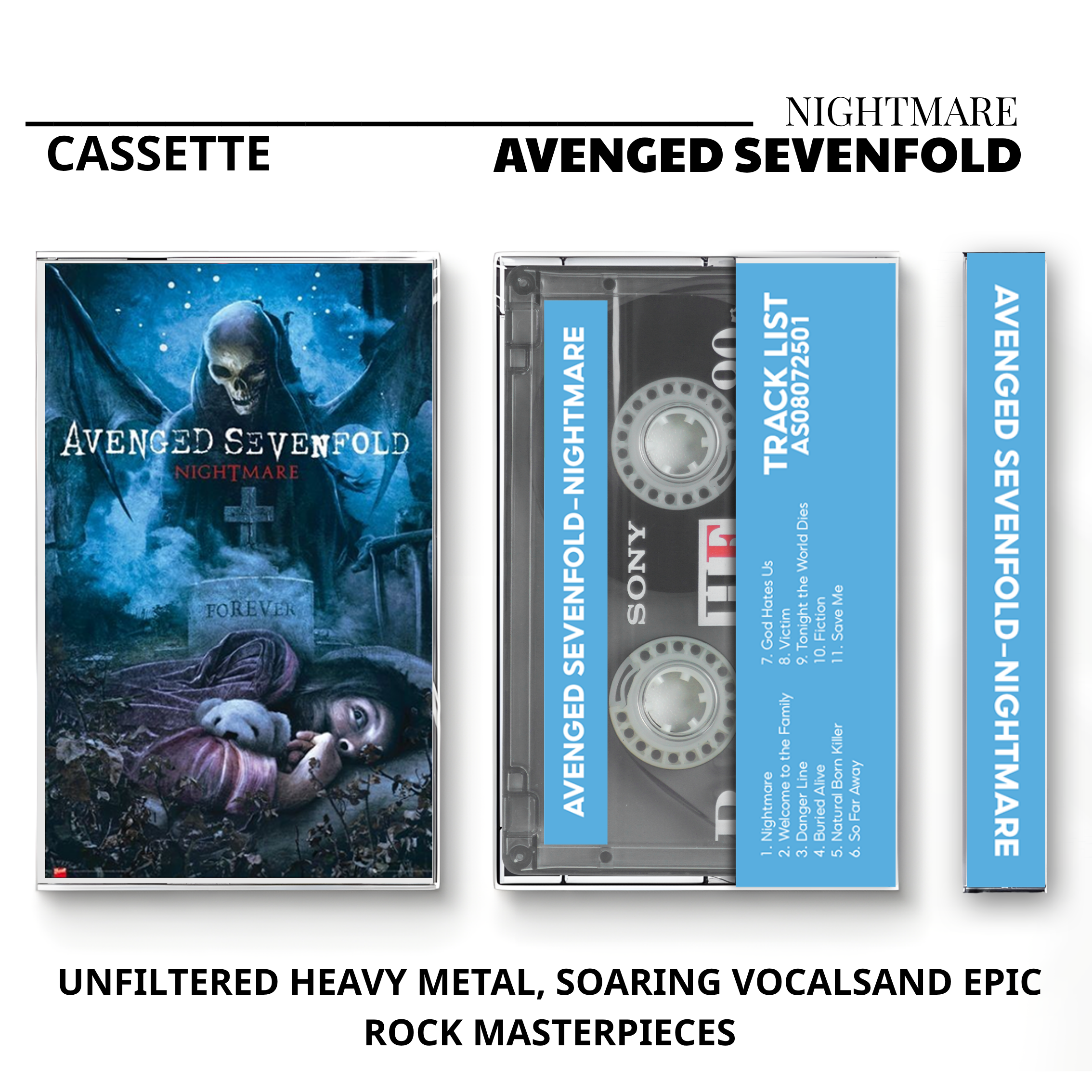Avenged Sevenfold Vintage Cassette | Nightmare, Waking the Fallen & City of Evil