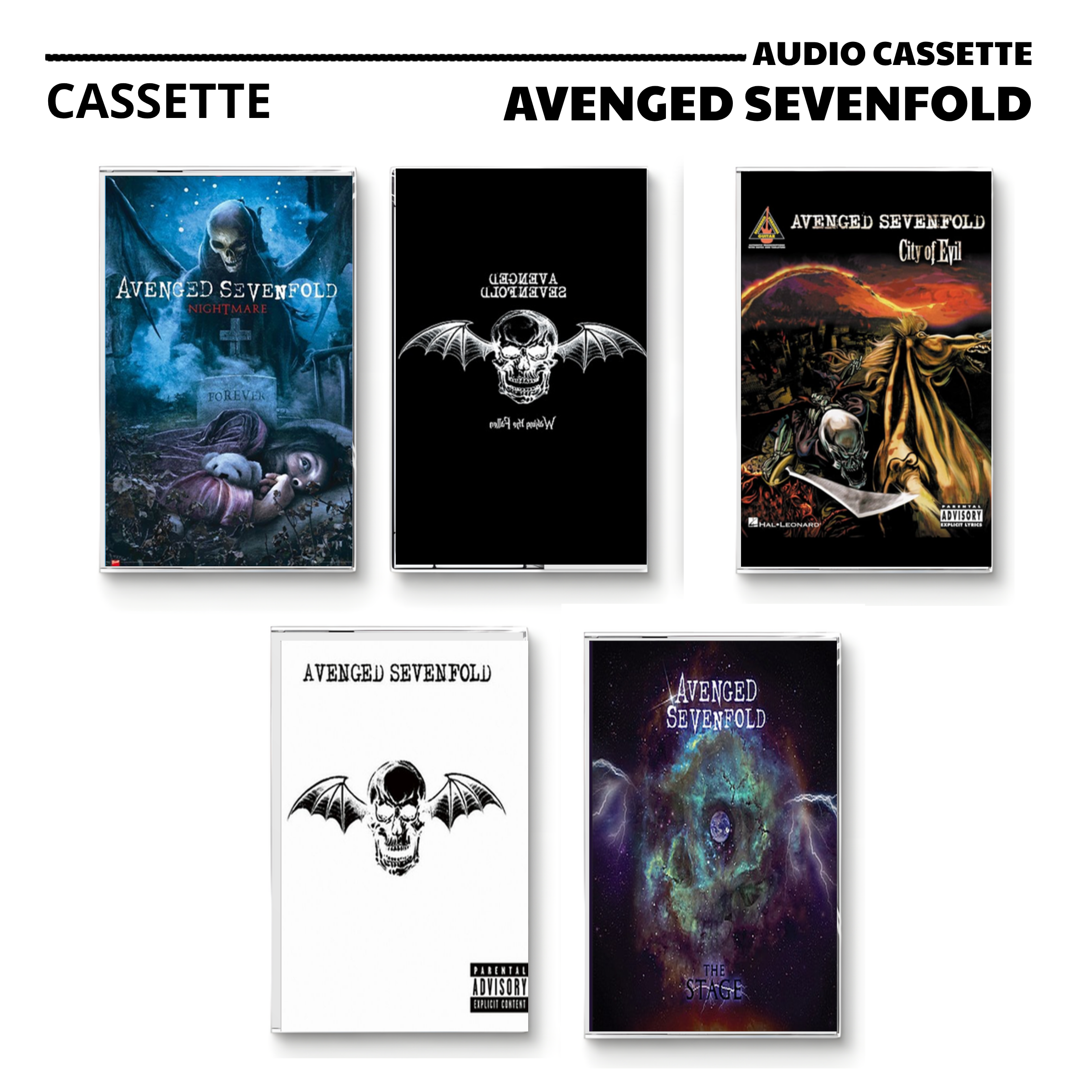Avenged Sevenfold Vintage Cassette | Nightmare, Waking the Fallen & City of Evil
