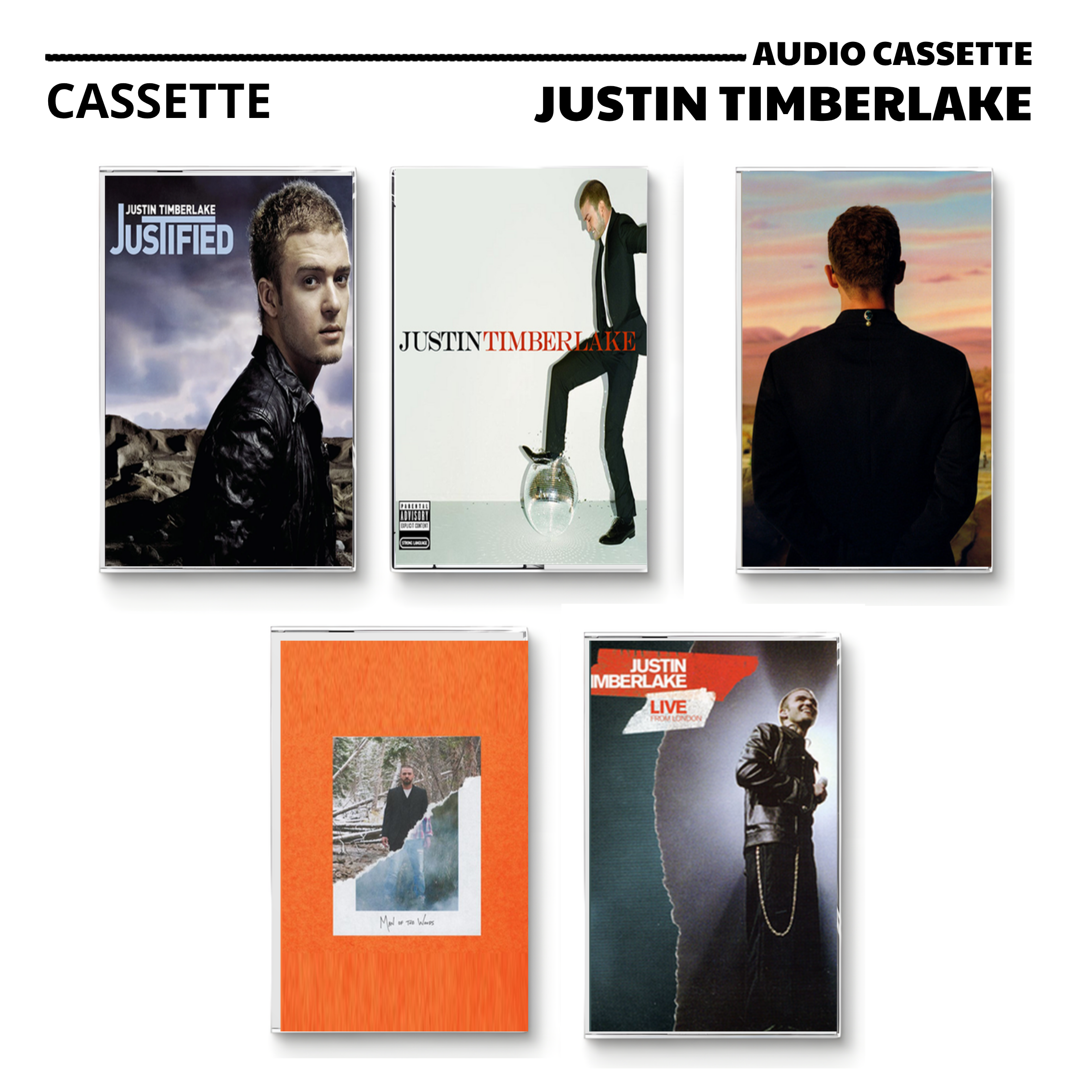 Justin Timberlake Vintage Cassette | FutureSex/LoveSounds, Justified & Man of the Woods
