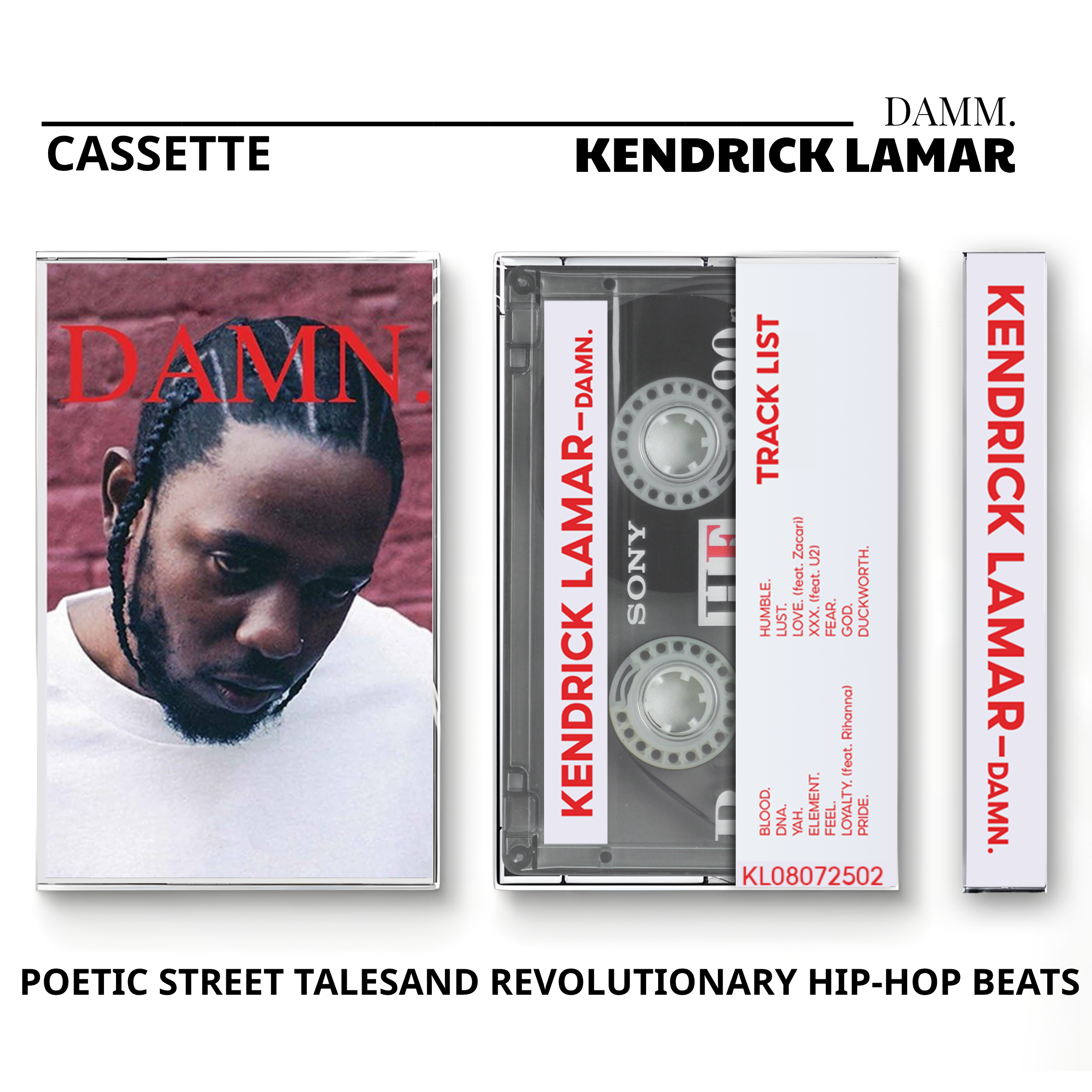 Kendrick Lamar Vintage Cassette | DAMN., good kid, m.A.A.d city & To Pimp a Butterfly