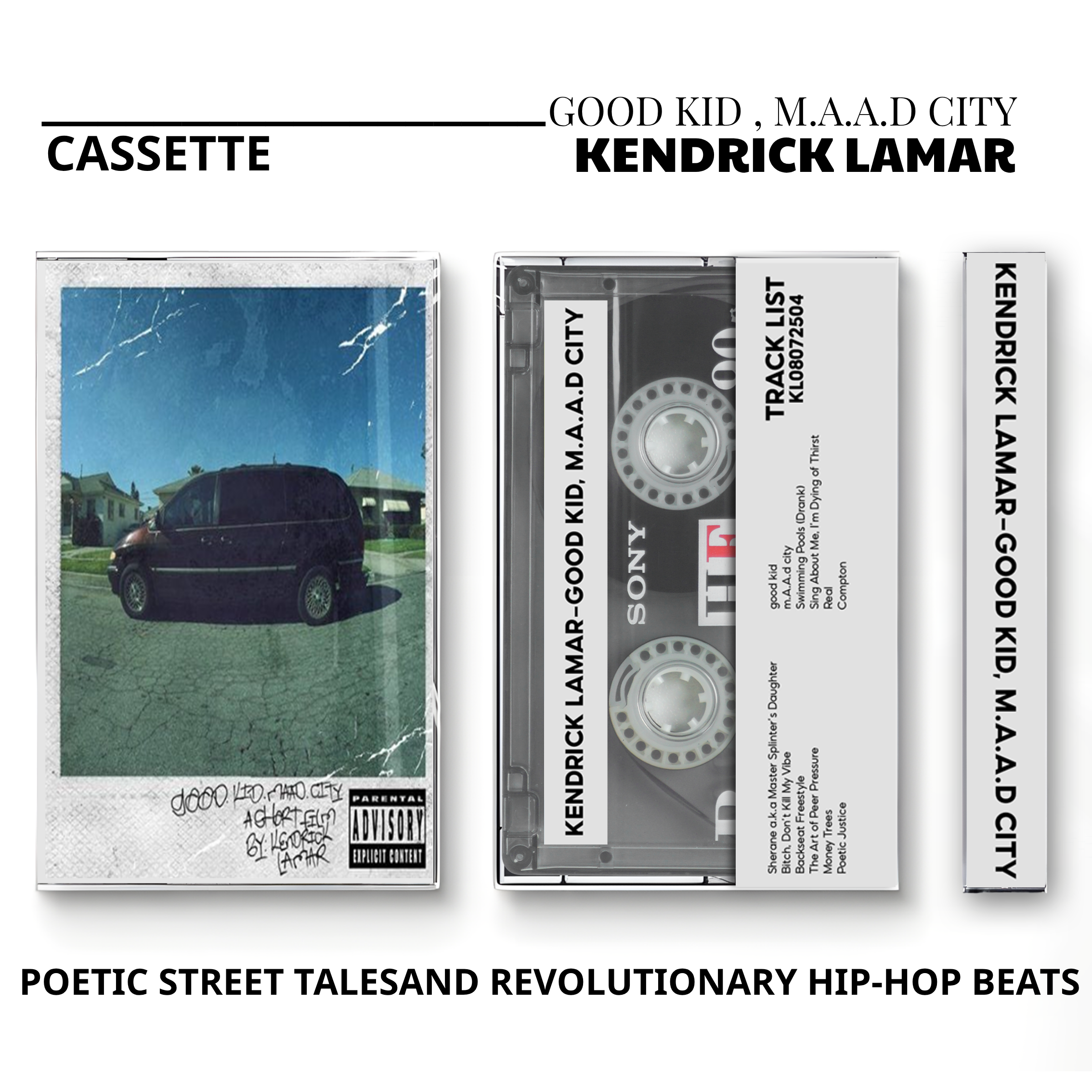 Kendrick Lamar Vintage Cassette | DAMN., good kid, m.A.A.d city & To Pimp a Butterfly