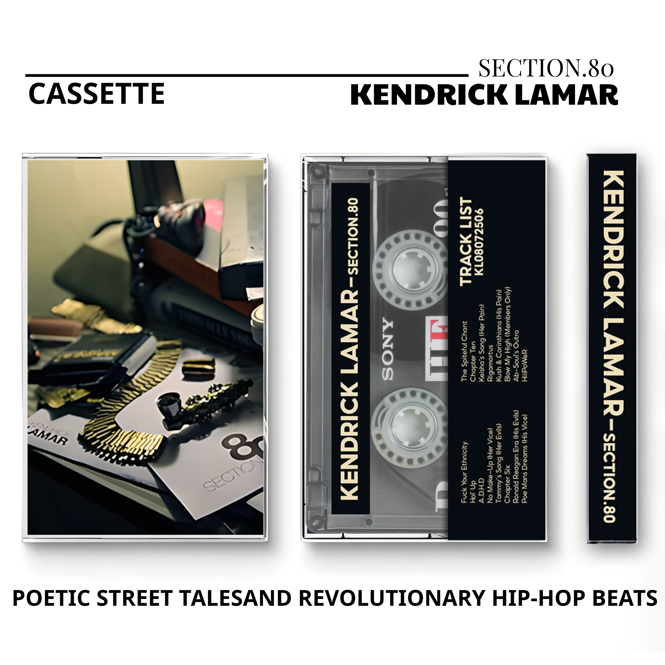 Kendrick Lamar Vintage Cassette | Section.80, Overly Dedicated & Kendrick Lamar EP