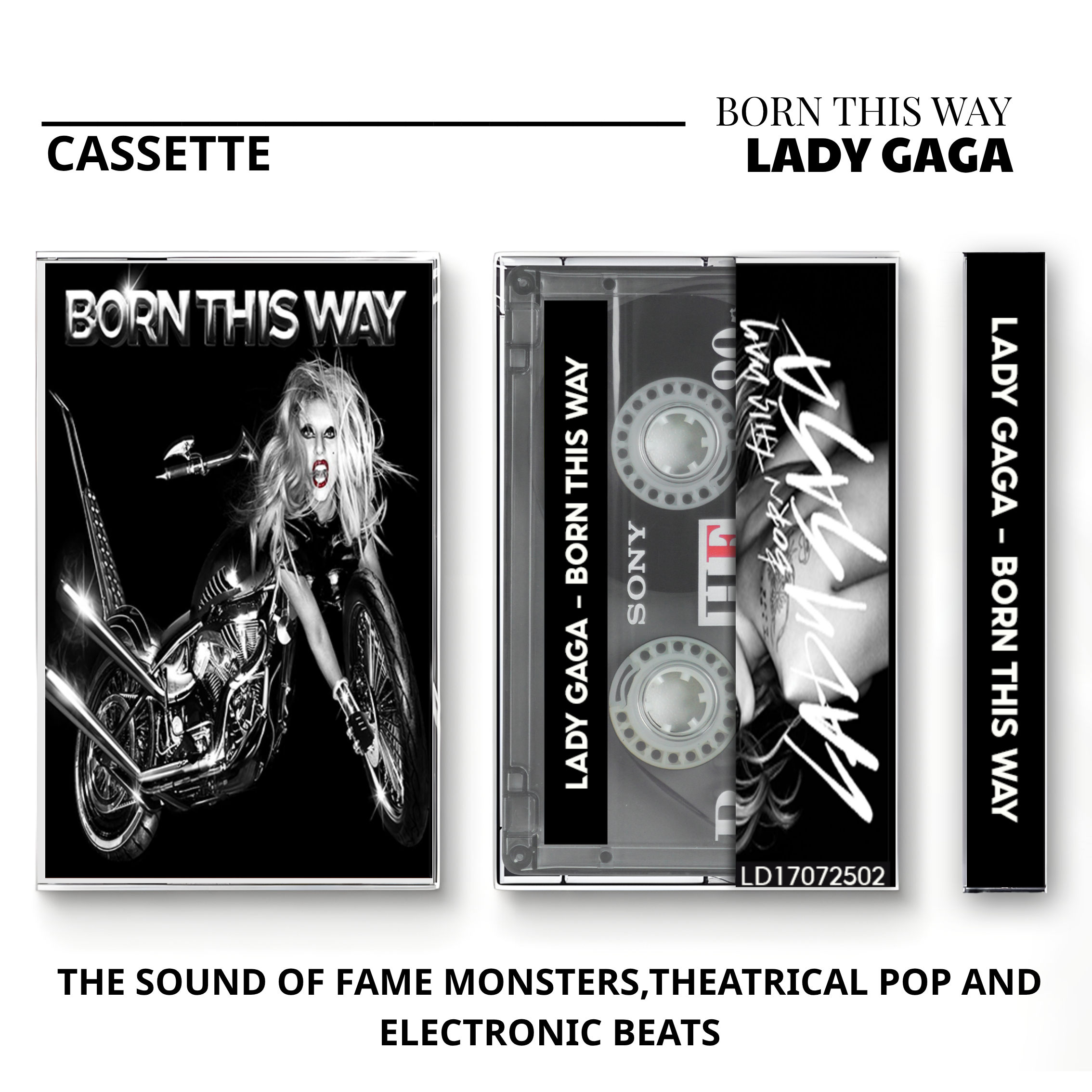 Lady Gaga Vintage Cassette | Born This Way, The Fame Monster & Chromatica