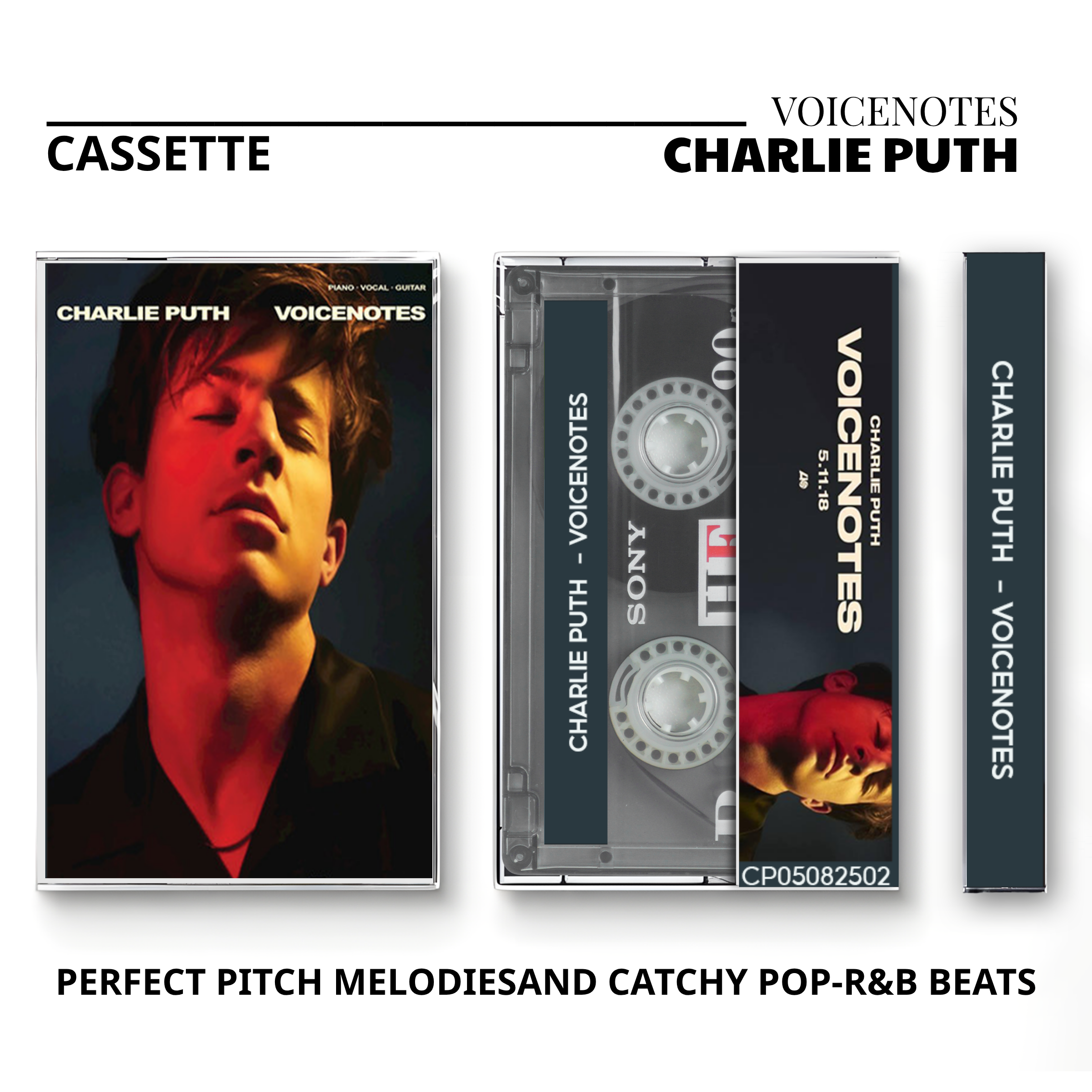 Charlie Puth Vintage Cassette | CHARLIE, Voicenotes & Nine Track Mind Set
