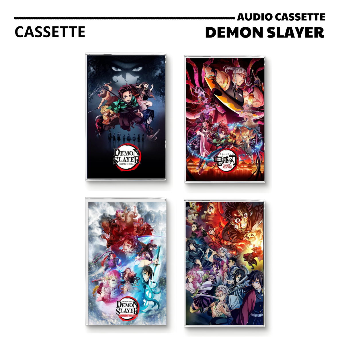 Demon Slayer: Kimetsu no Yaiba Vintage Cassette Collection | Custom Anime Tape
