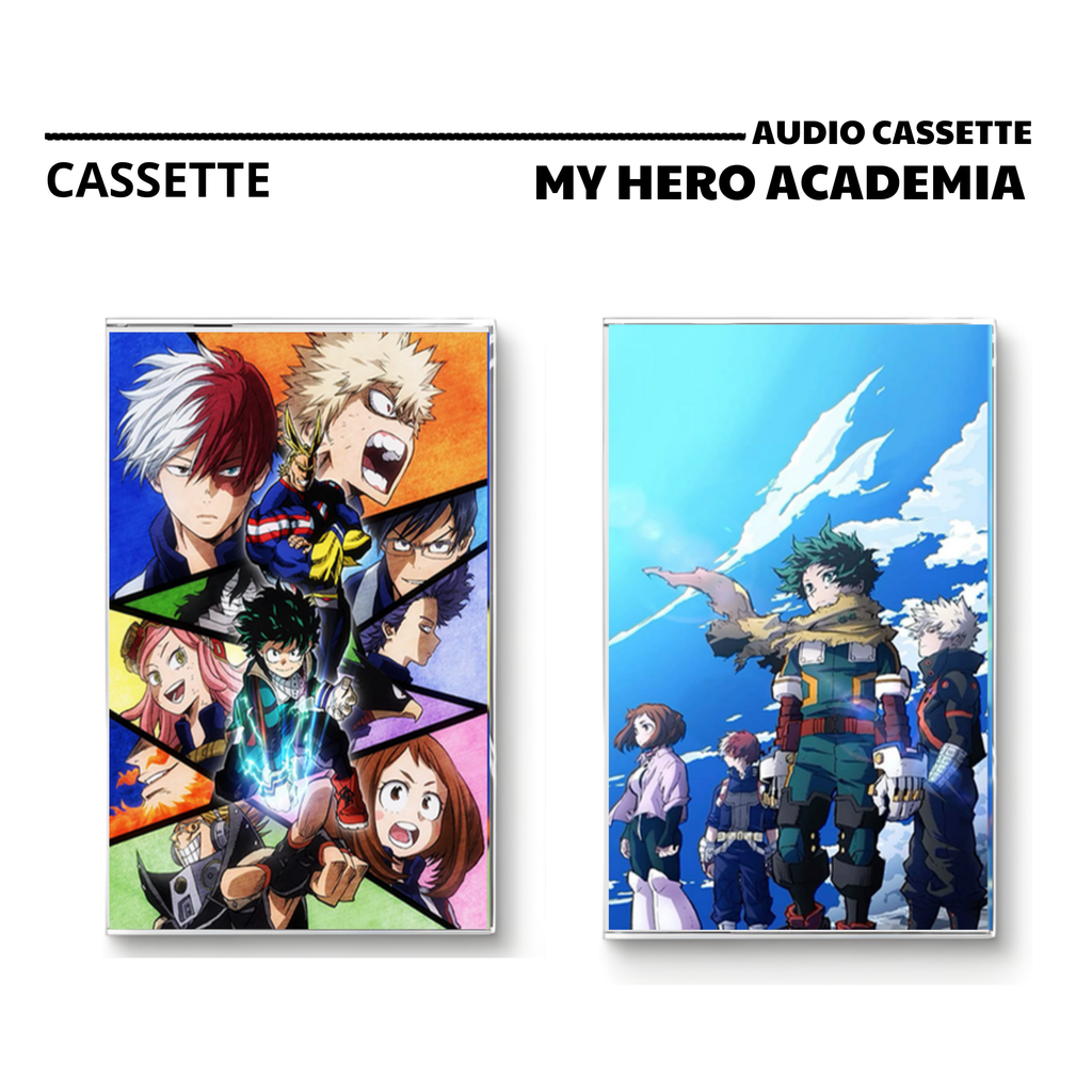 My Hero Academia Openings & Endings Vintage Cassette Collection | Custom Anime Tape