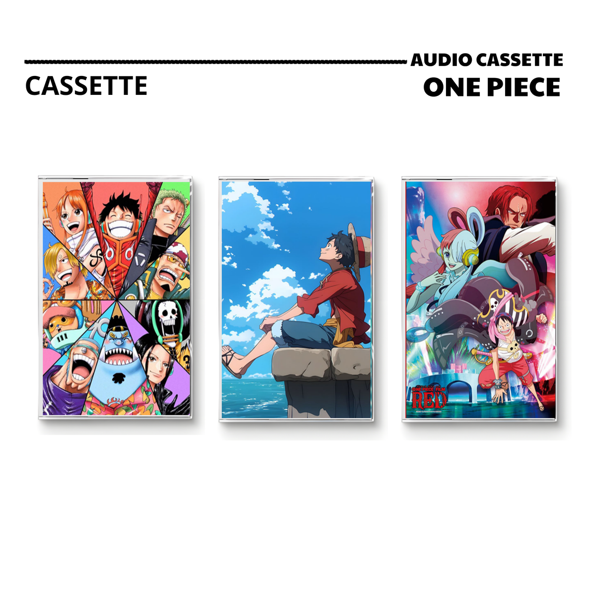 One Piece Vintage Cassette Collection | Custom Anime Tape OST & Film Red