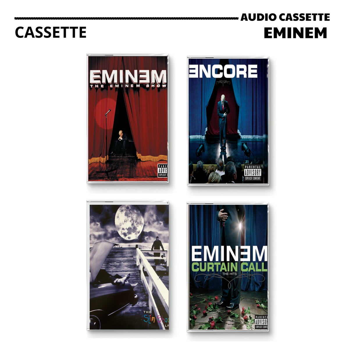 Eminem Vintage Cassette | The Eminem Show, Encore, The Slim Shady LP & Curtain Call
