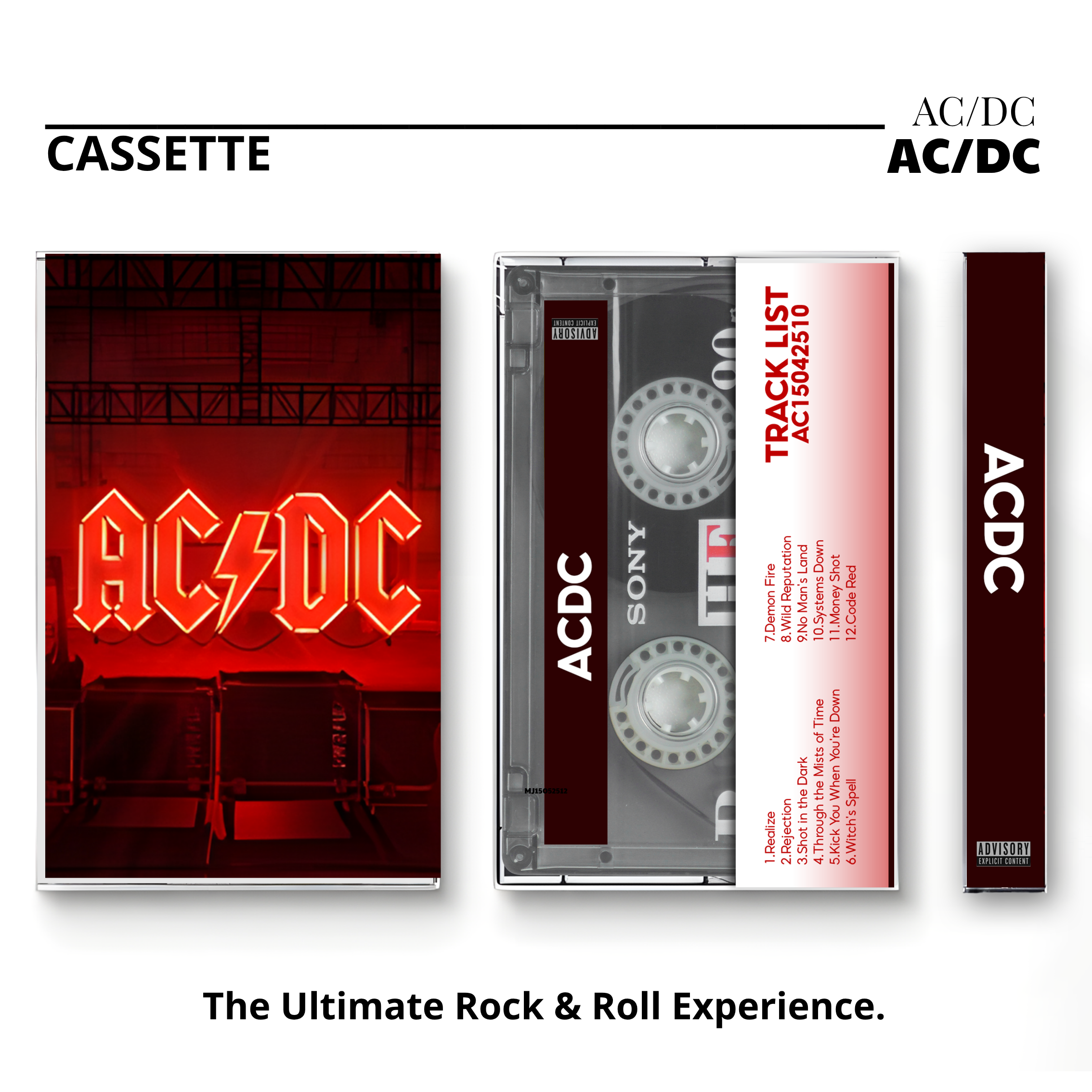 AC/DC Retro Cassettes Set | Classic Live & Modern Album Edition