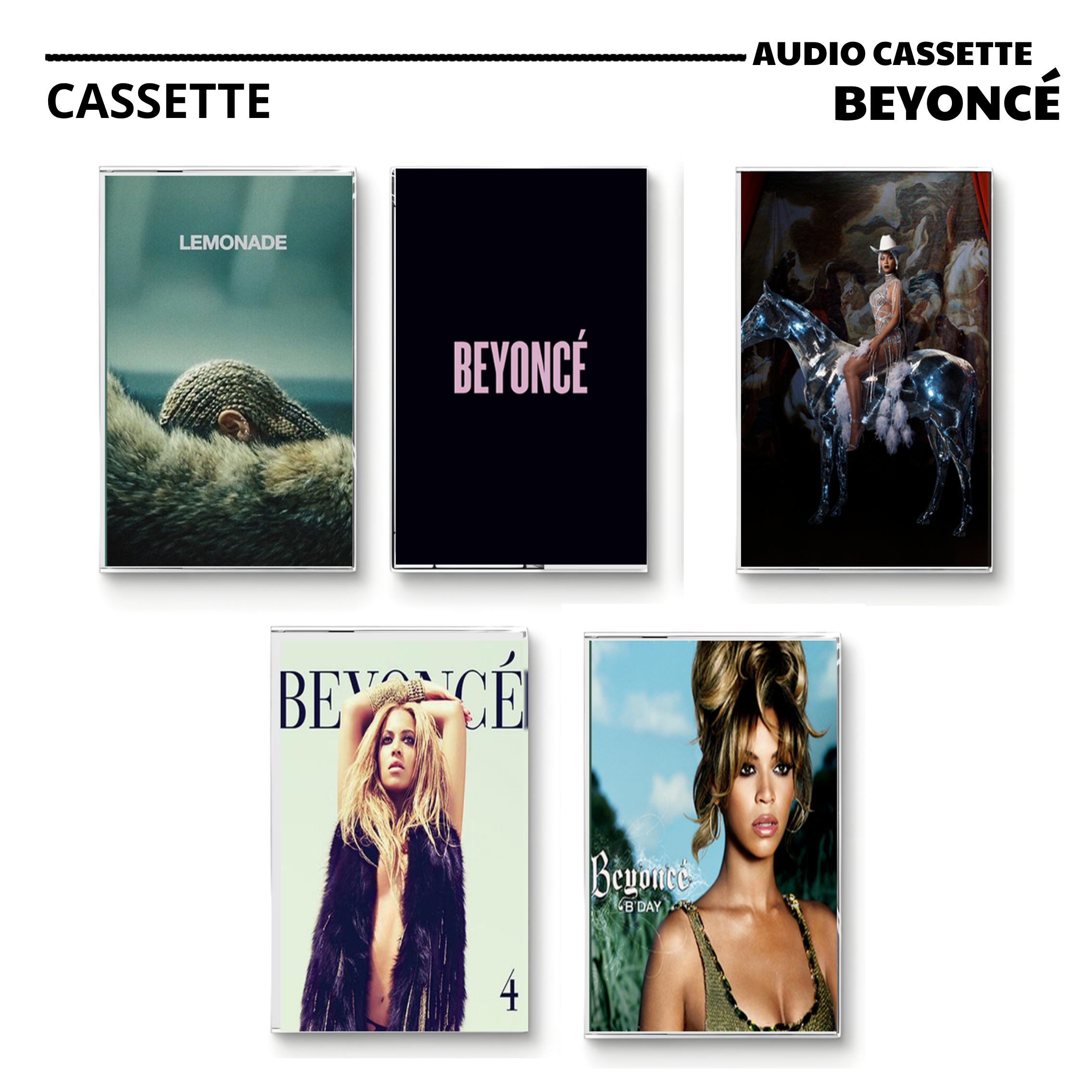 Beyonce Retro Cassettes Collection | Renaissance & Iconic R&B Album Set