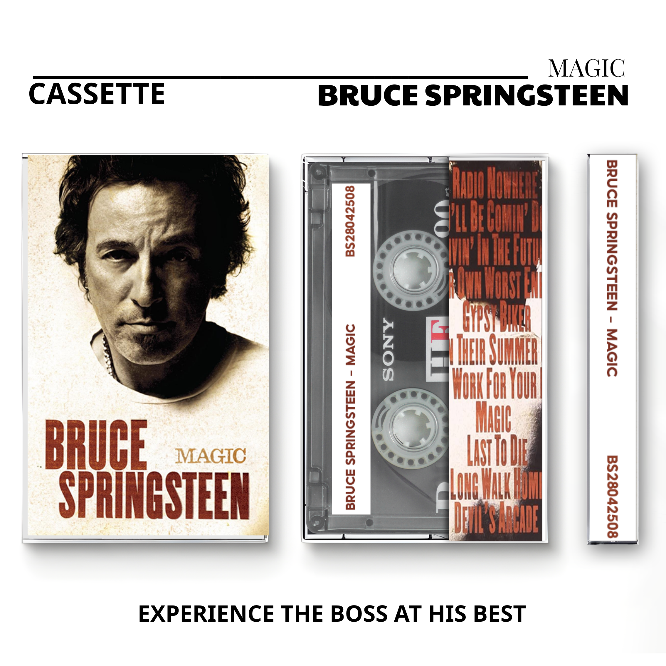 Bruce Springsteen Vintage Cassette Tapes | Tunnel of Love & Classic Rock Set