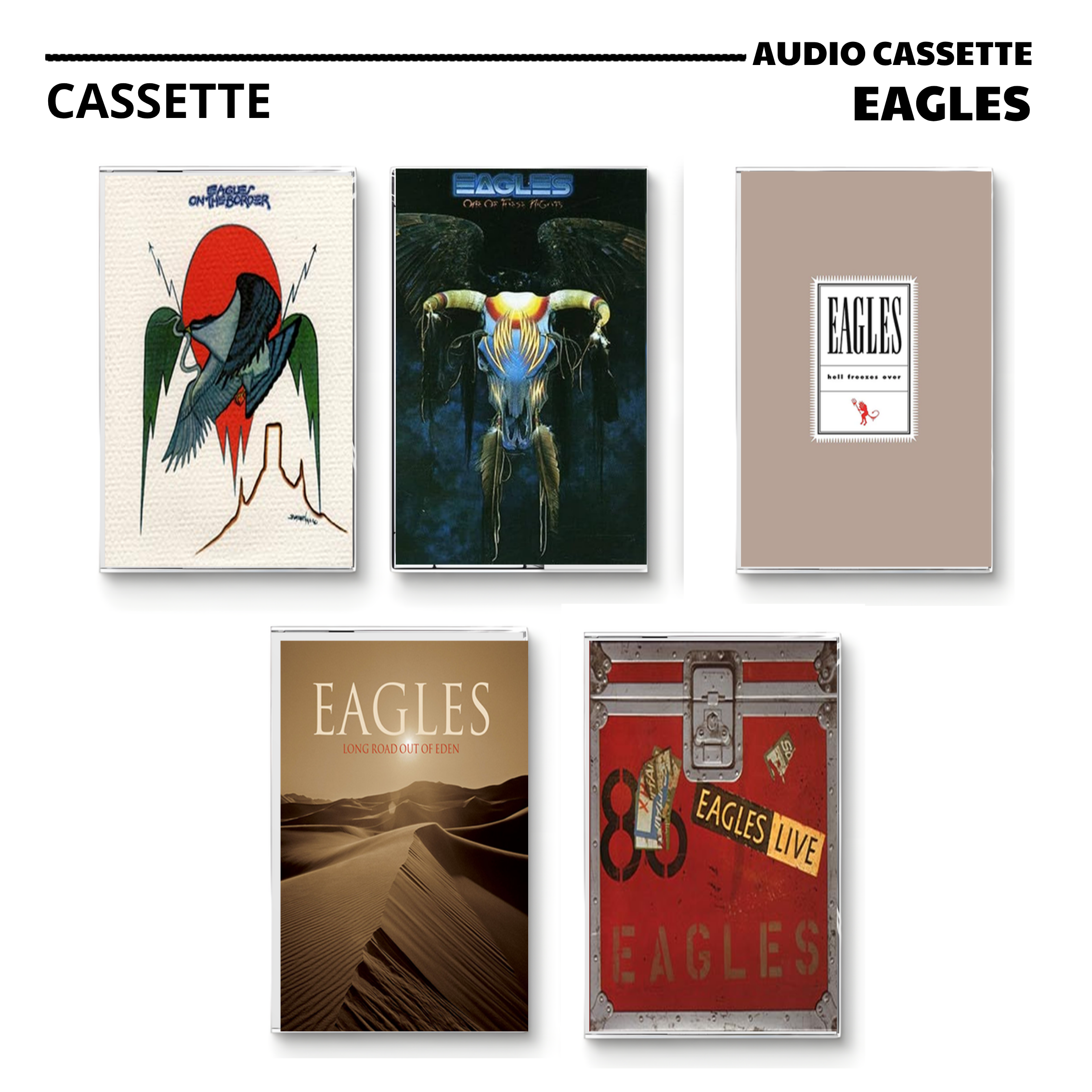 Eagles Vintage Cassette Tapes | One of These Nights & Iconic Live Collection