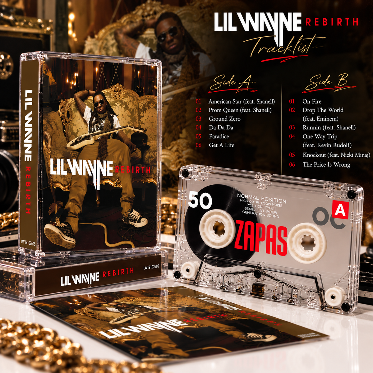 Lil Wayne Vintage Cassette Tape Collection | Tha Carter III, Tha Carter IV, Tha Carter II, Tha Carter V & Rebirth