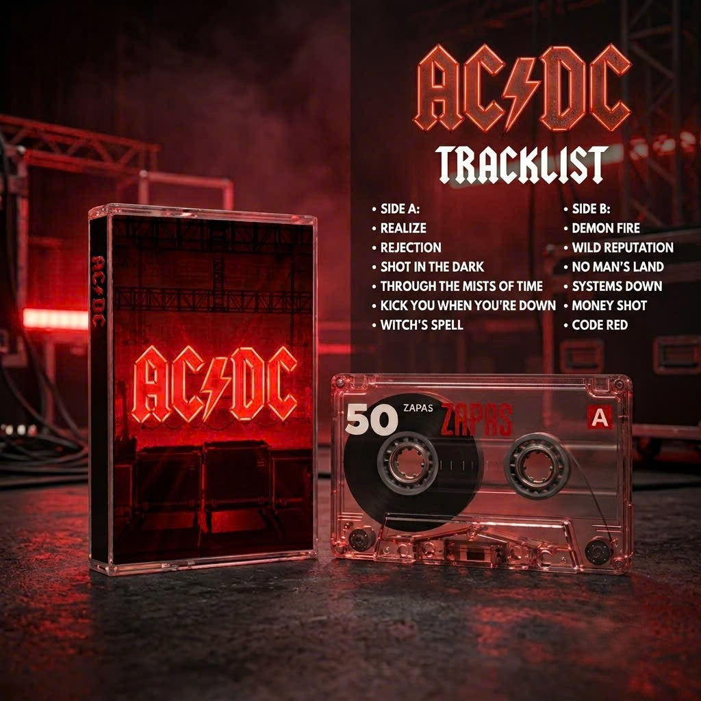 AC/DC Retro Cassettes Set | Classic Live & Modern Album Edition