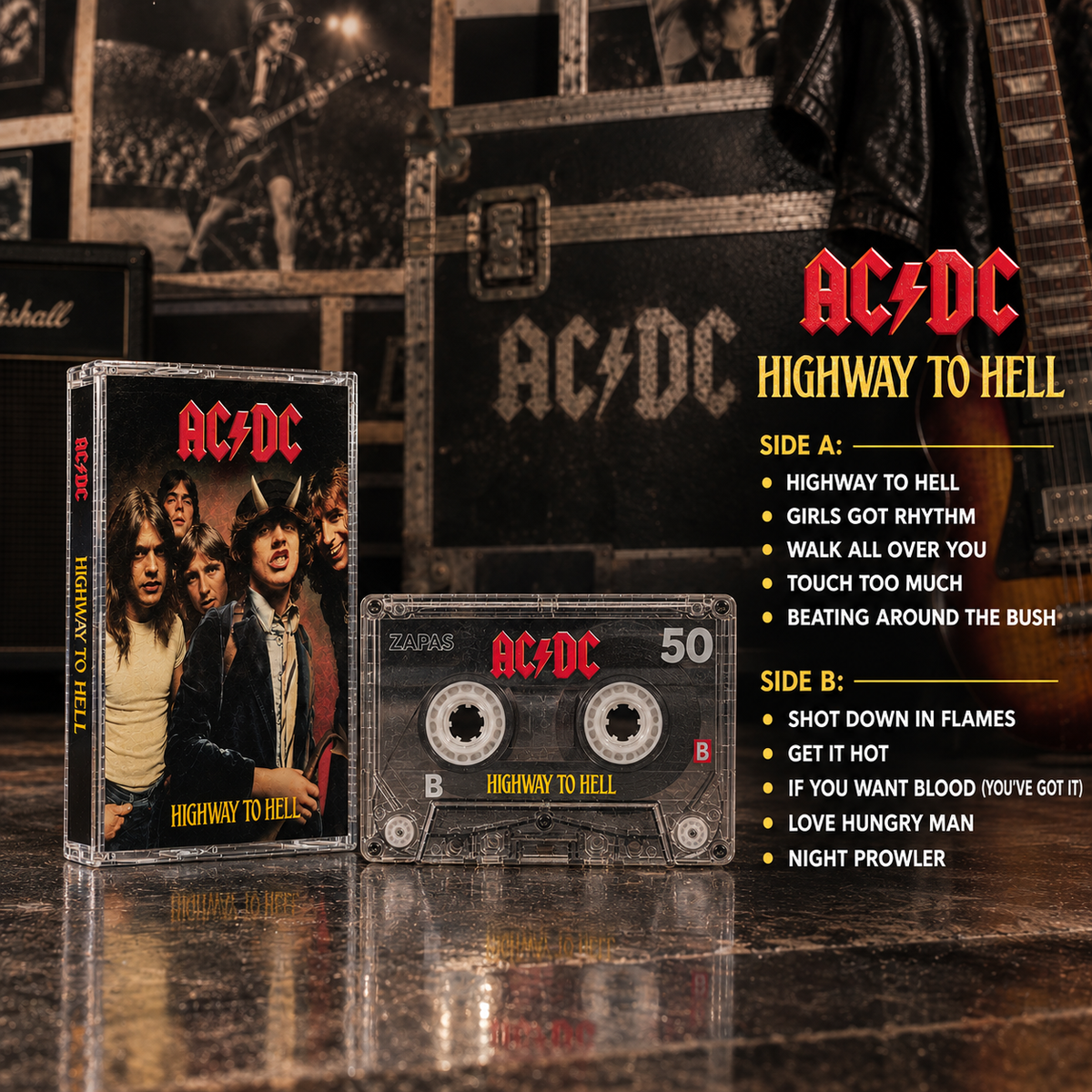 AC/DC Hard Rock Vintage Cassettes | Ultimate Classic Album Set