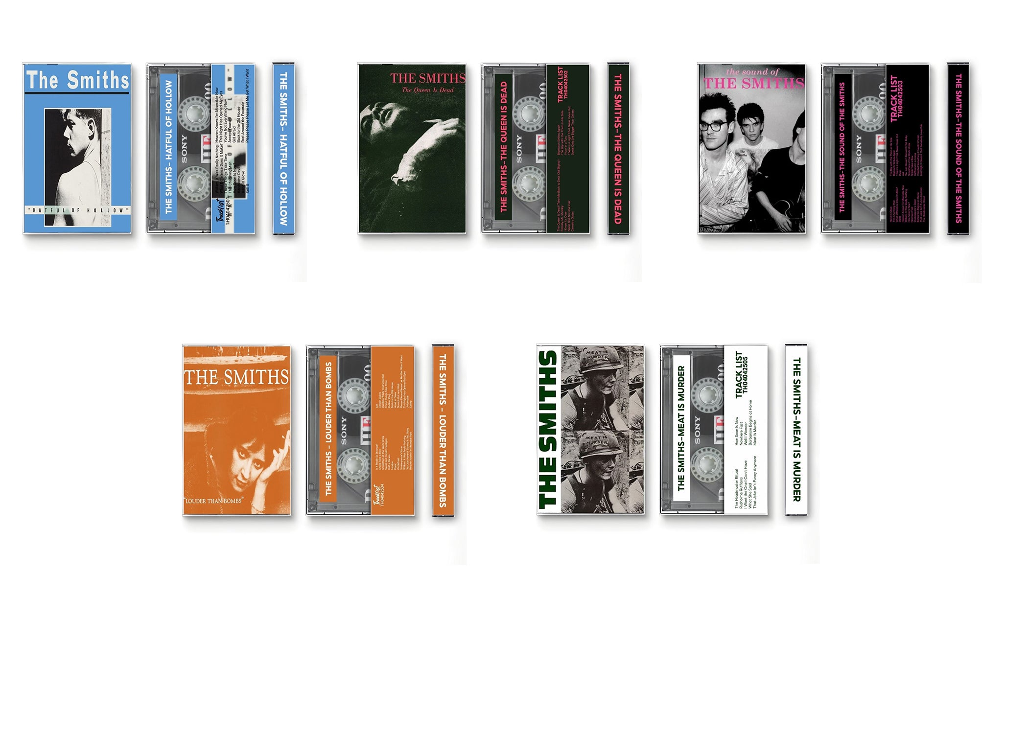 The Smiths Cassette Tape Collection – Hatful of Hollow, The Queen Is Dead, The Sound of The Smiths, Louder Than Bombs, Meat Is Murder – Vintage Indie Rock & Alternative Mixtape