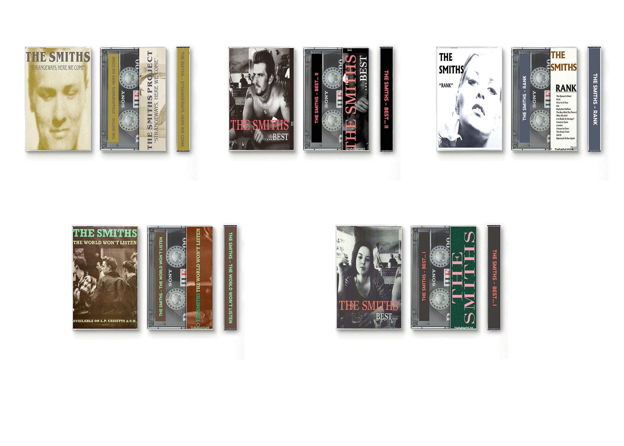 The Smiths Cassette Tape Set – Strangeways Here We Come, Best I, Rank, The World Won’t Listen, Best II – Vintage Indie Rock & Alternative Collection