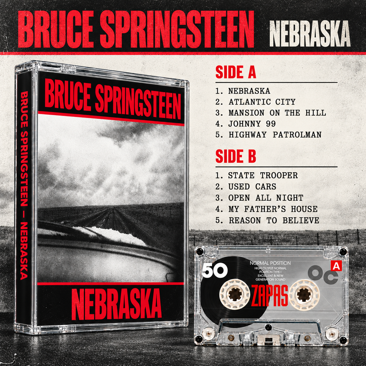 Bruce Springteen Retro Cassette Tape Collection