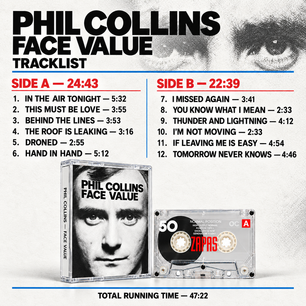 Phil Collins Handmade Cassette Tape Collection