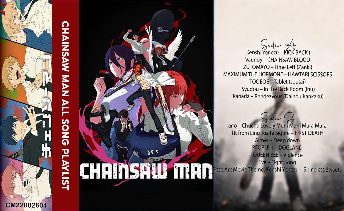 Chainsaw Man Anime Complete Soundtrack Vintage Cassette | Custom Tape